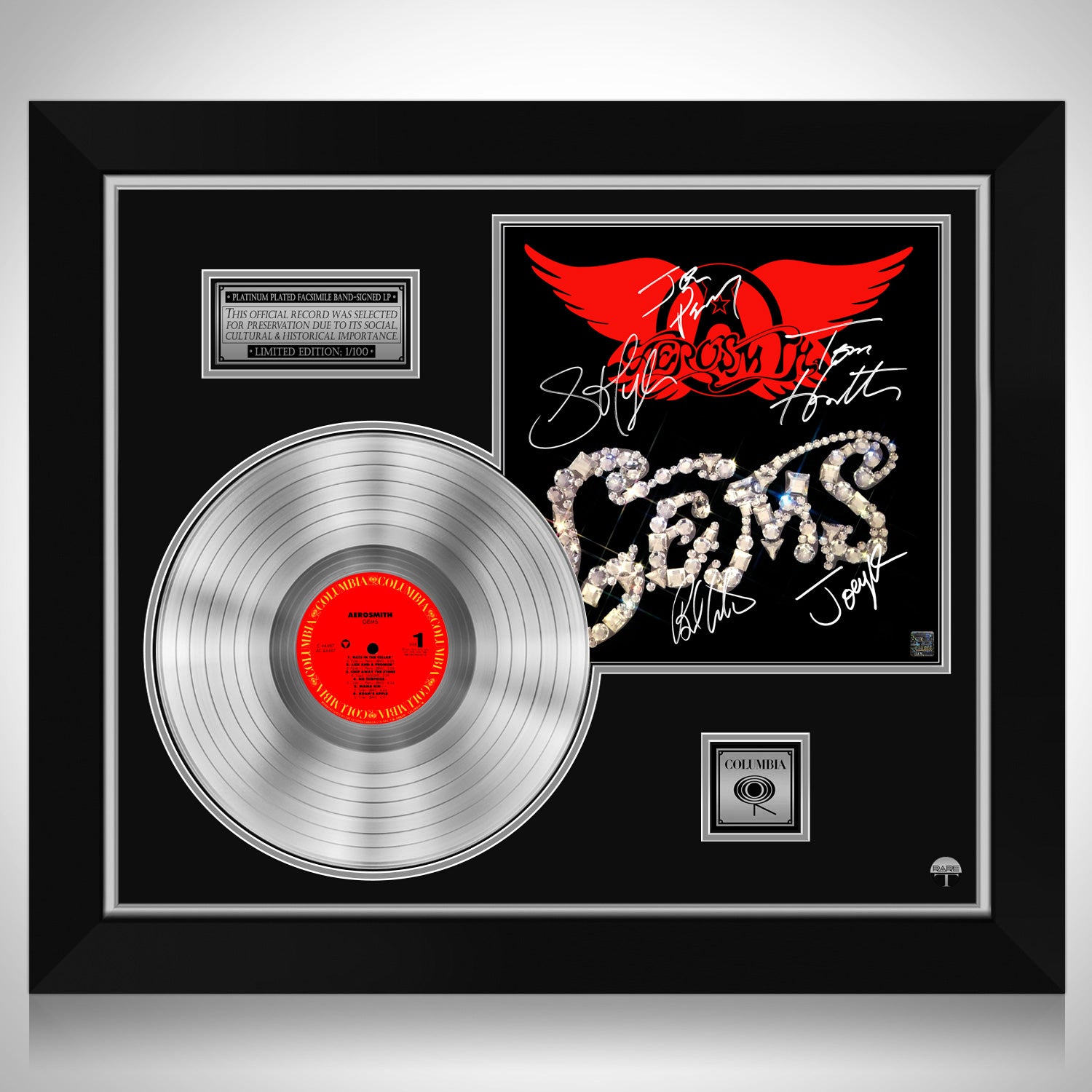 Aerosmith Gems Limited Signature Edition Platinum LP Custom Frame | RARE-T