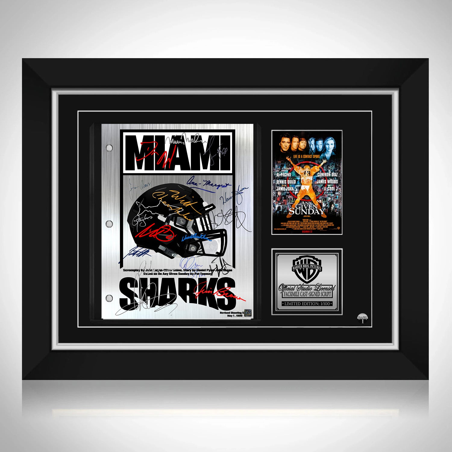 Lawrence Taylor Signed Miami Sharks Any Given Sunday Full-Size