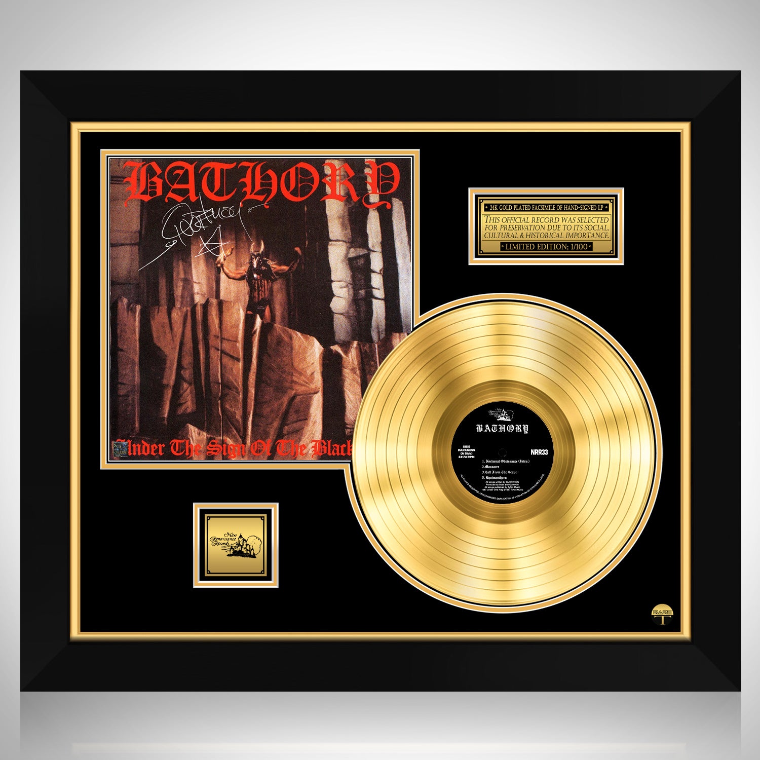 Bathory - Under The Sign Of The Black Mark Gold LP Limited Signature  Edition Custom Frame | RARE-T