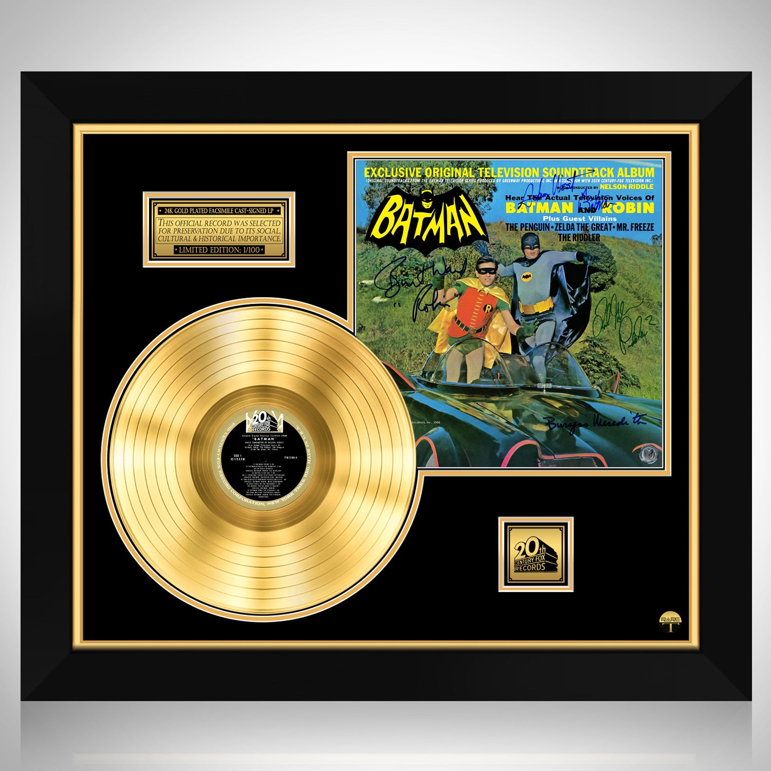 Batman 1966 - Original Television Soundtrack Album Gold LP Limited  Signature Edition Custom Frame | RARE-T