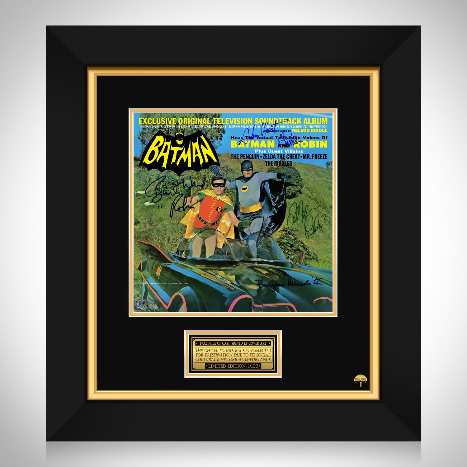 Batman 1966 - Original Television Soundtrack Album LP Cover Limited  Signature Edition Custom Frame | RARE-T