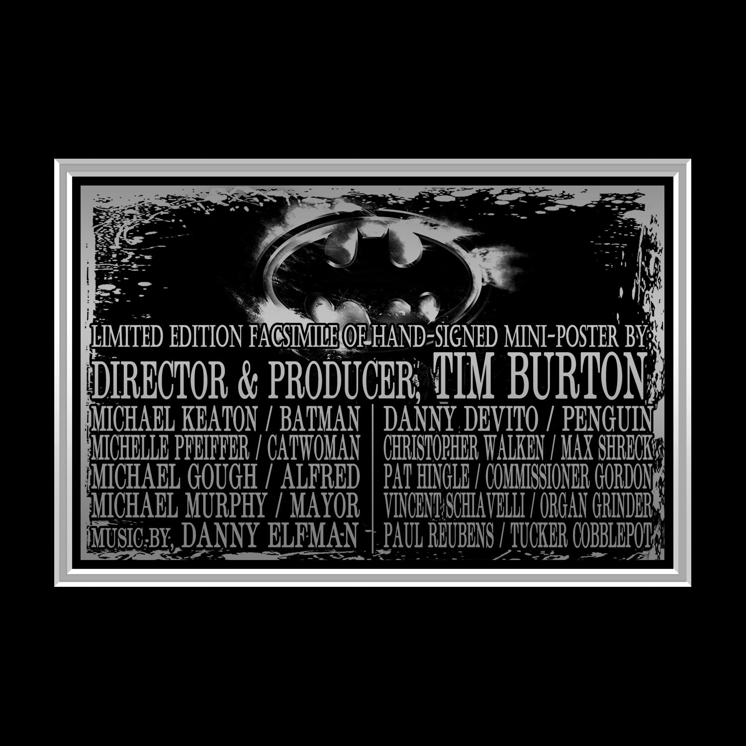 Batman Returns Mini Poster Limited Signature Edition Custom Frame | RARE-T