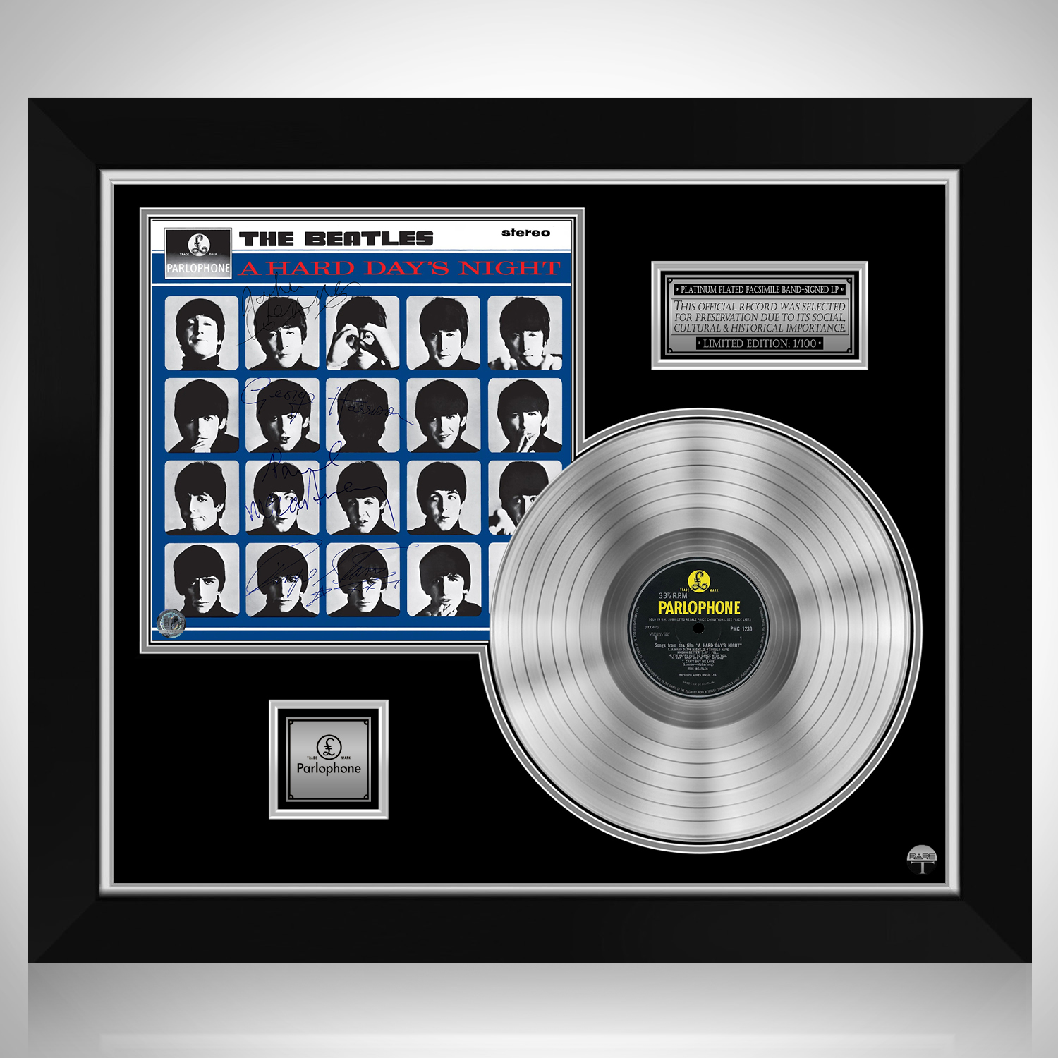 The Beatles - Hard Day's Night Platinum LP Limited Signature Edition Custom  Frame