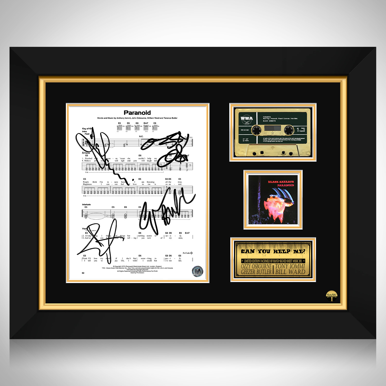 Black Sabbath - Paranoid Gold Cassette Limited Signature Edition Custom ...