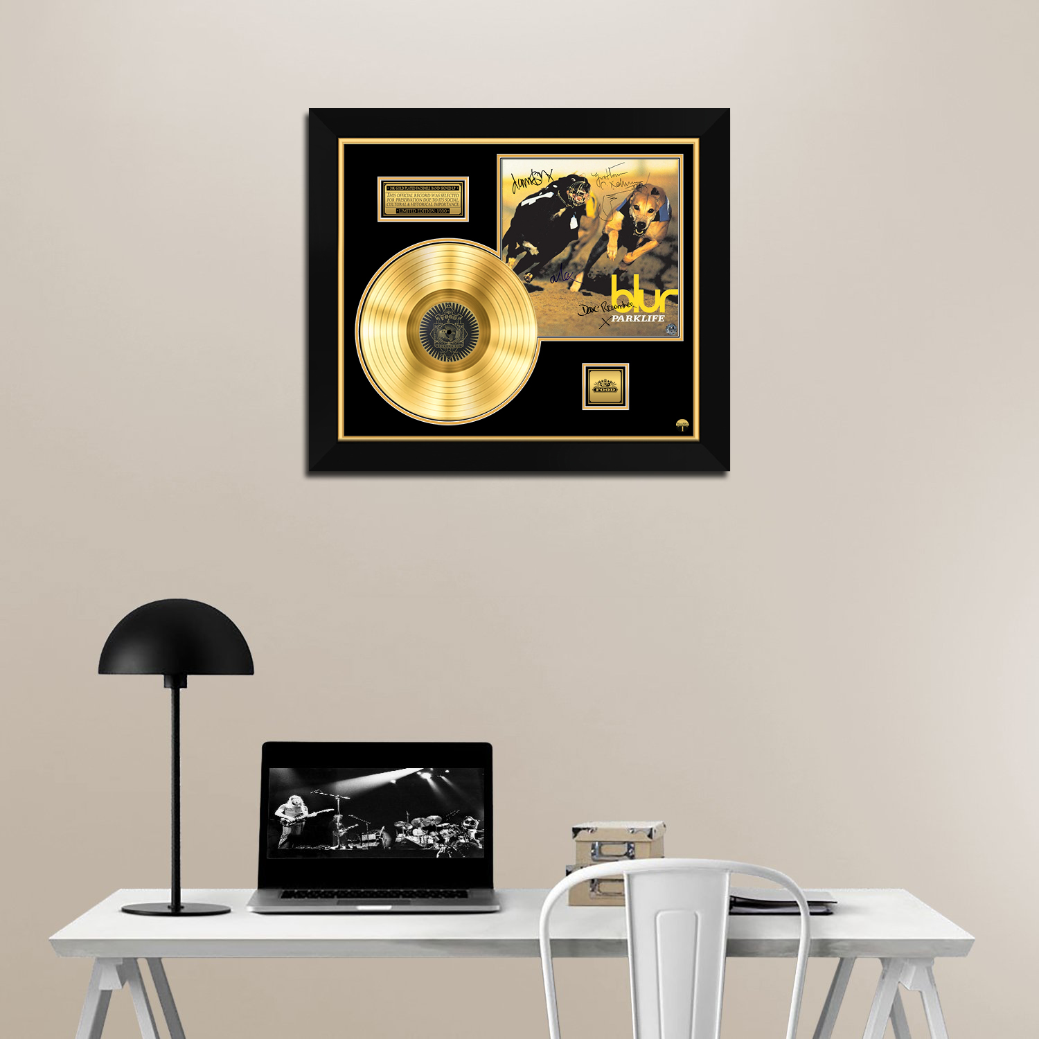 Blur - Parklife Gold LP Limited Signature Edition Custom Frame 