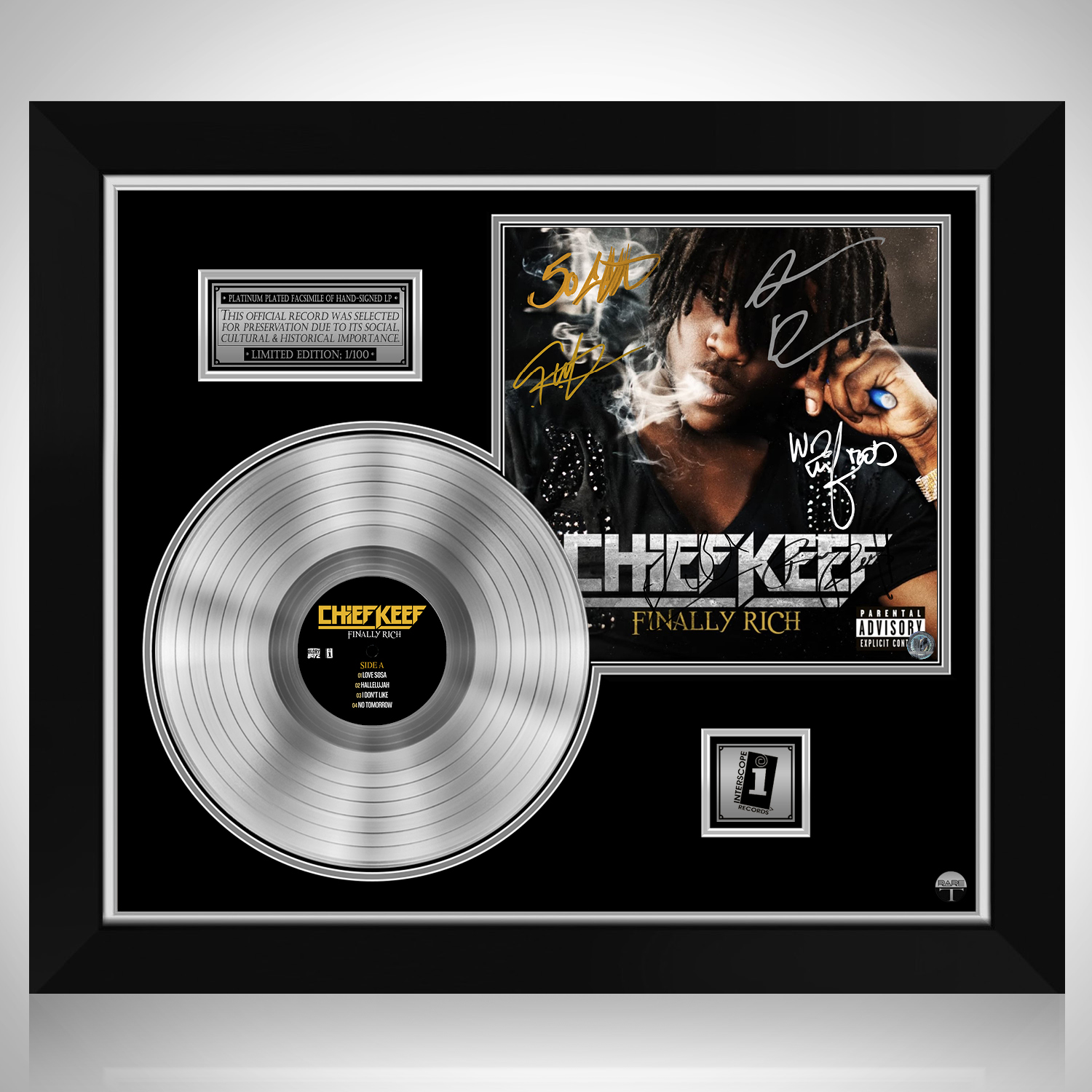 Chief Keef - Finally Rich Platinum LP Limited Signature Edition Custom  Frame | RARE-T