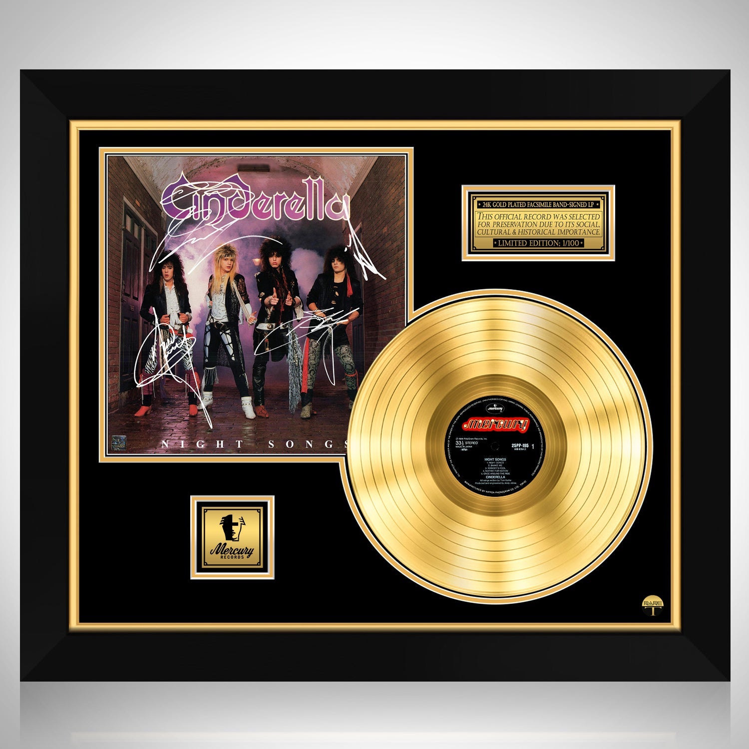 Cinderella Night Songs Gold LP Limited Signature Edition Custom Frame   Cinderella Record A3578ff2 C04d 4fb1 8c04 Ffd499414499 