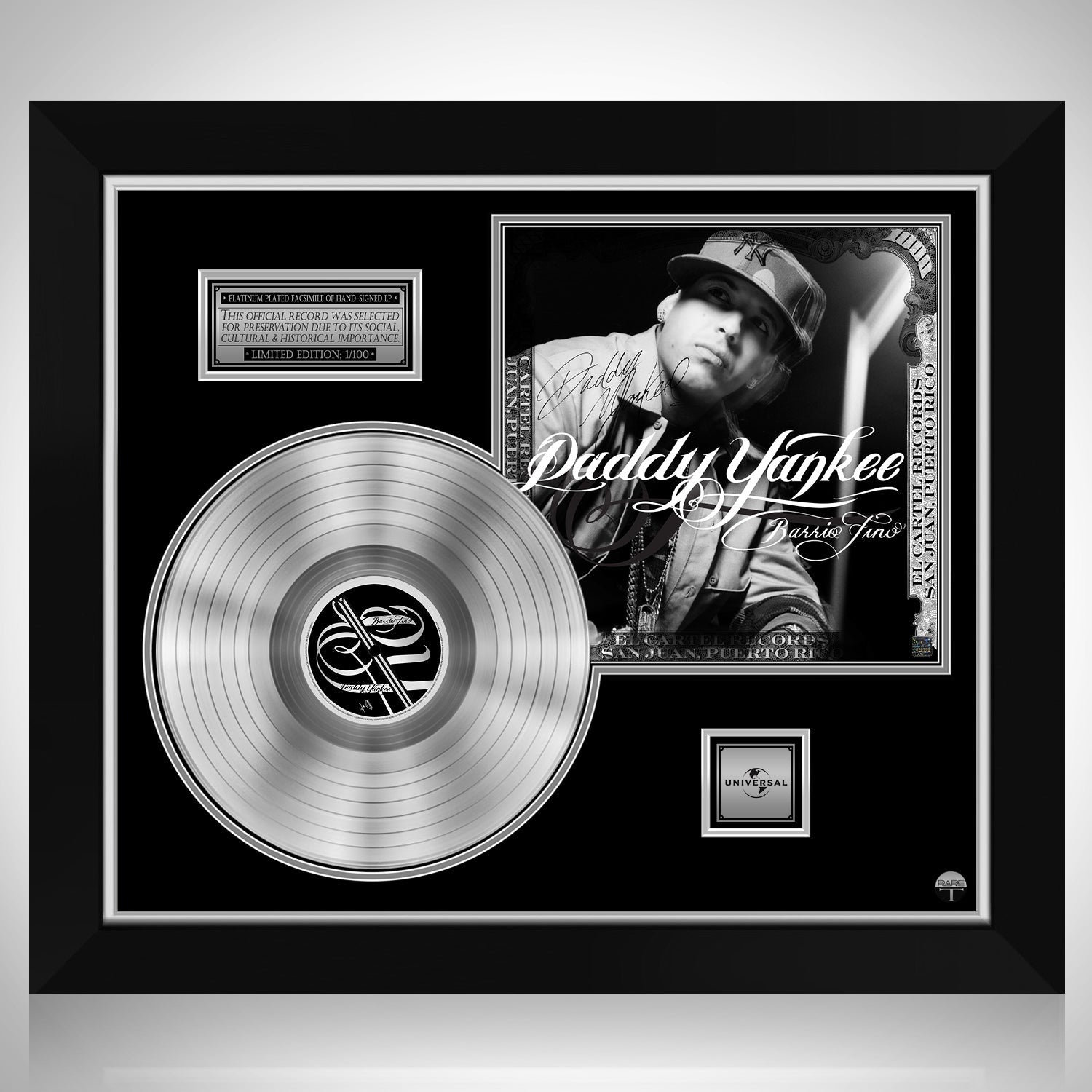 Daddy Yankee - Barrio Fino Platinum LP Limited Signature Edition Custom  Frame