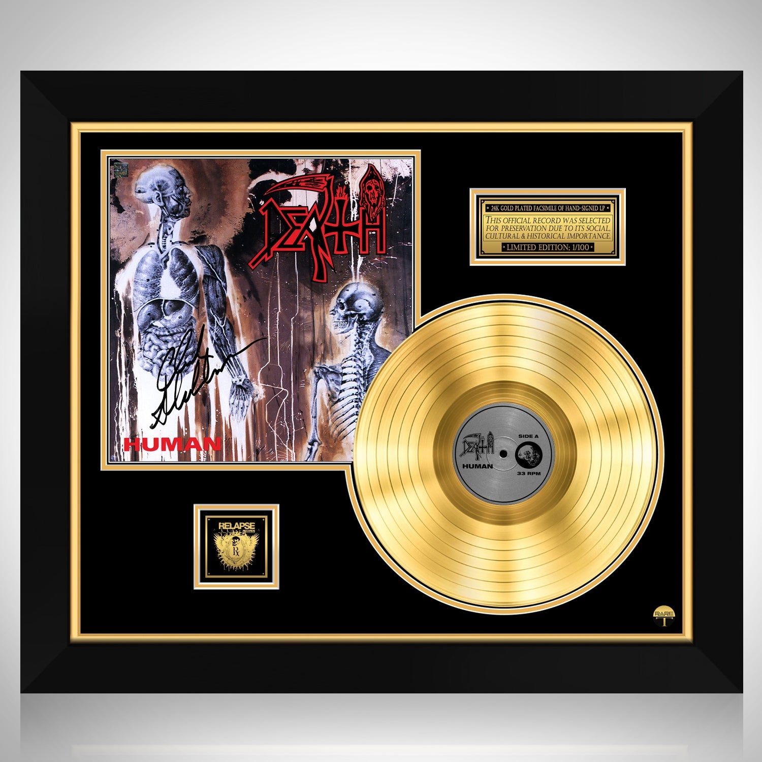 Death Human Gold LP Limited Signature Edition Custom Frame | RARE-T