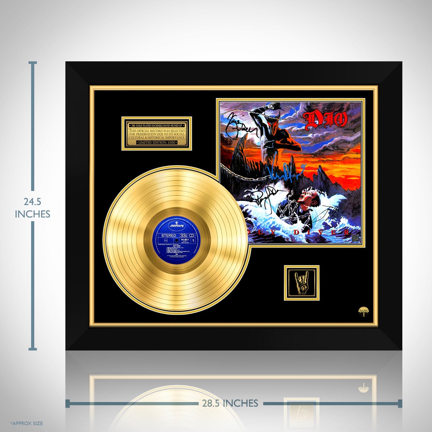 Dio Holy Diver Gold LP Limited Signature Edition Custom Frame