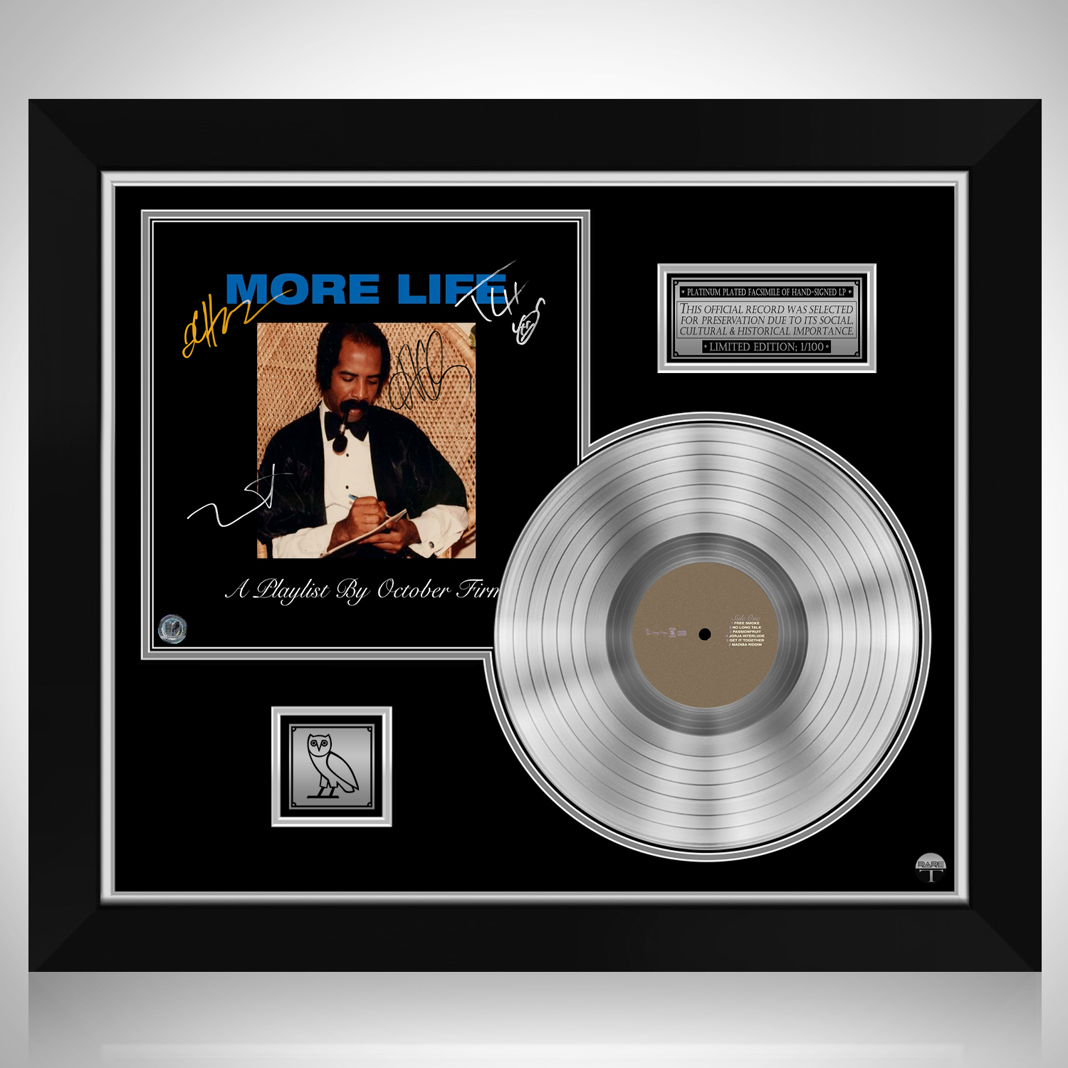 Drake - More Life Platinum LP Limited Signature Edition Custom Frame