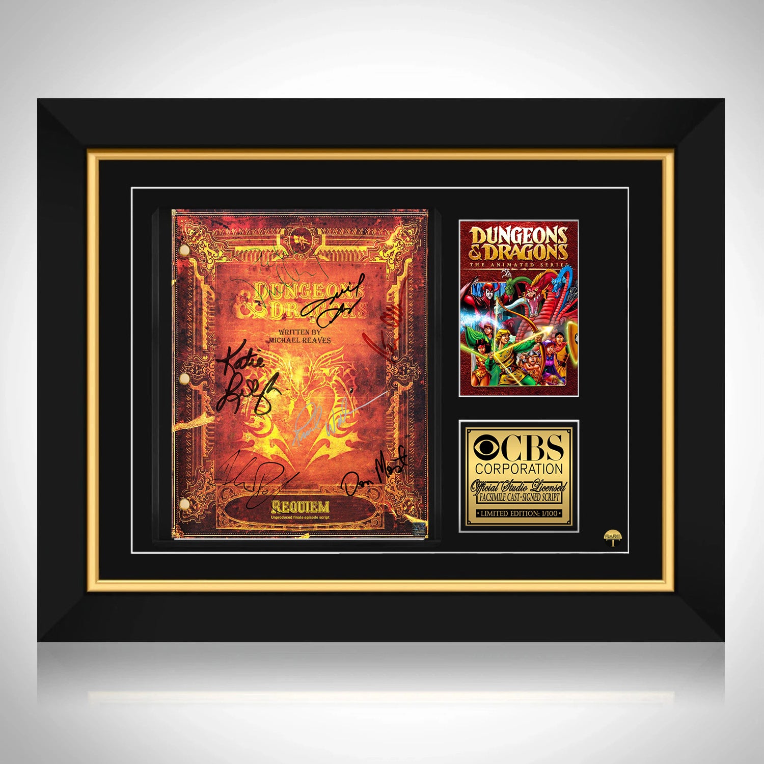 Dungeons and Dragons Animated Series Script Limited Signature Edition  Custom Frame | RARE-T