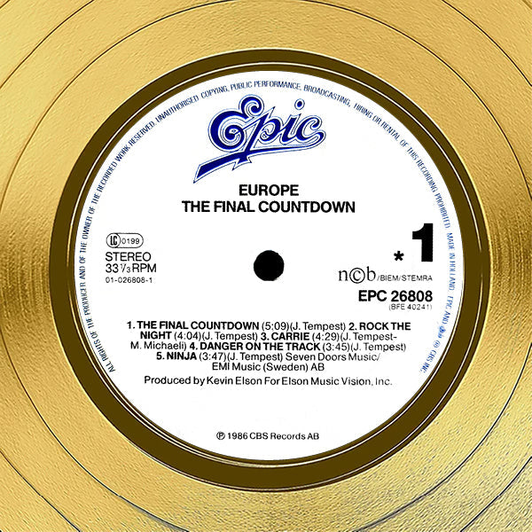 Europe - The Final Countdown Gold LP Limited Signature Edition 