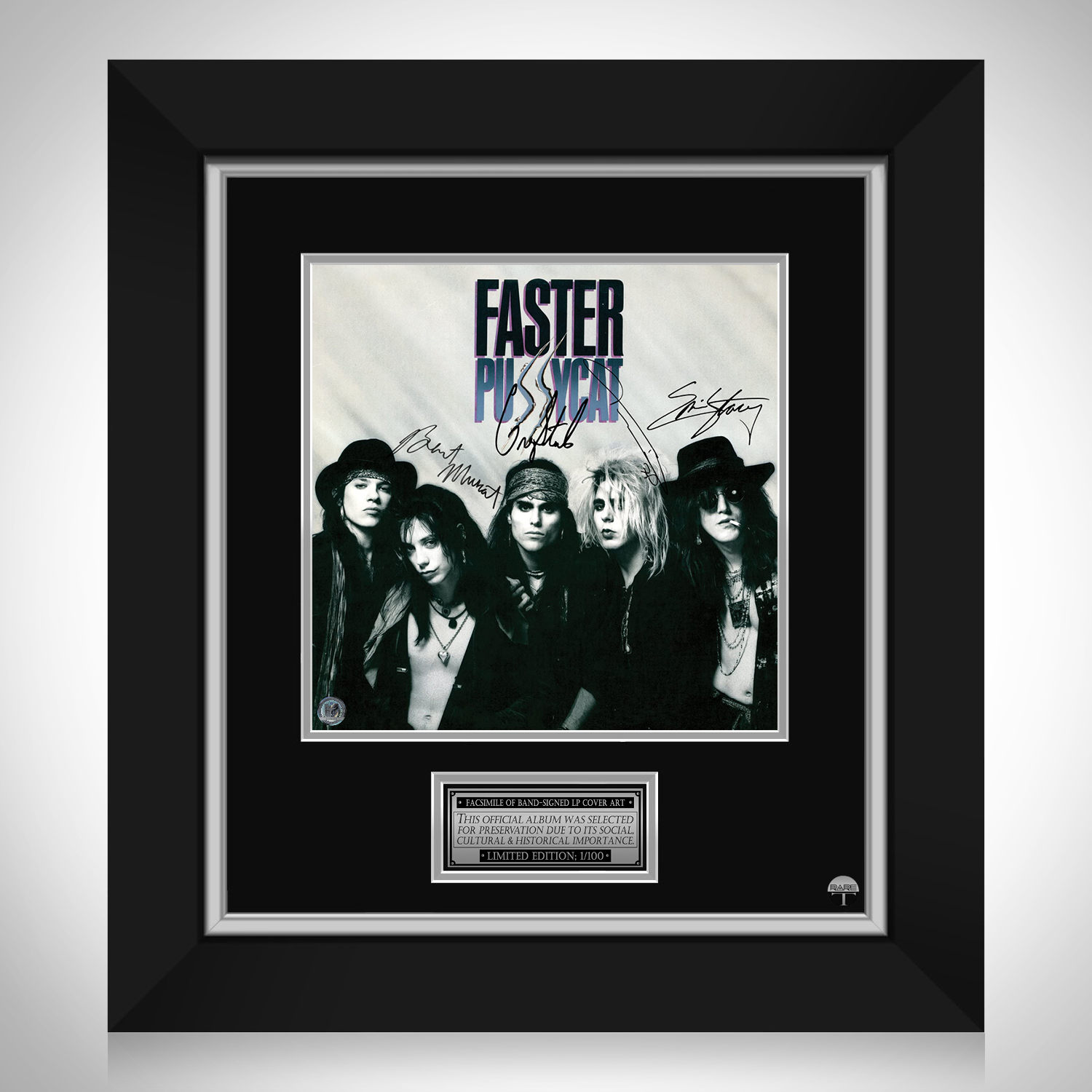 Faster Pussycat 1987 Lp Cover Limited Signature Edition Custom Frame Rare T