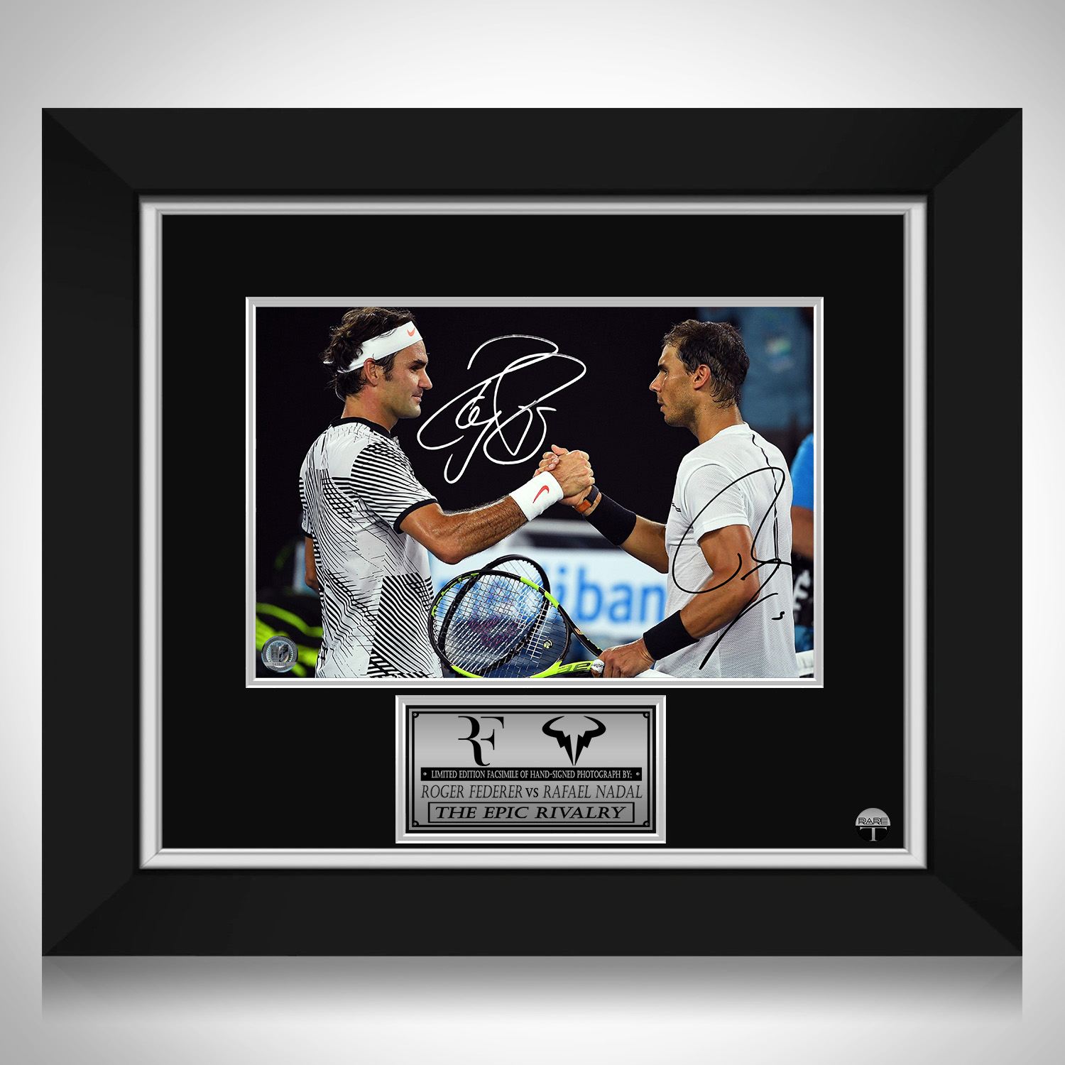 Framed Roger Federer Hall of Fame Facsimile high quality Laser Engraved Signature Auto Tennis 12