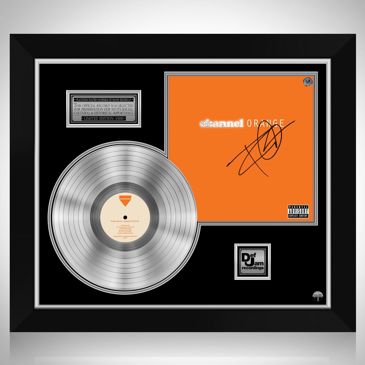 Ocean - Channel Orange Platinum LP Signature Edition Custom Frame RARE-T