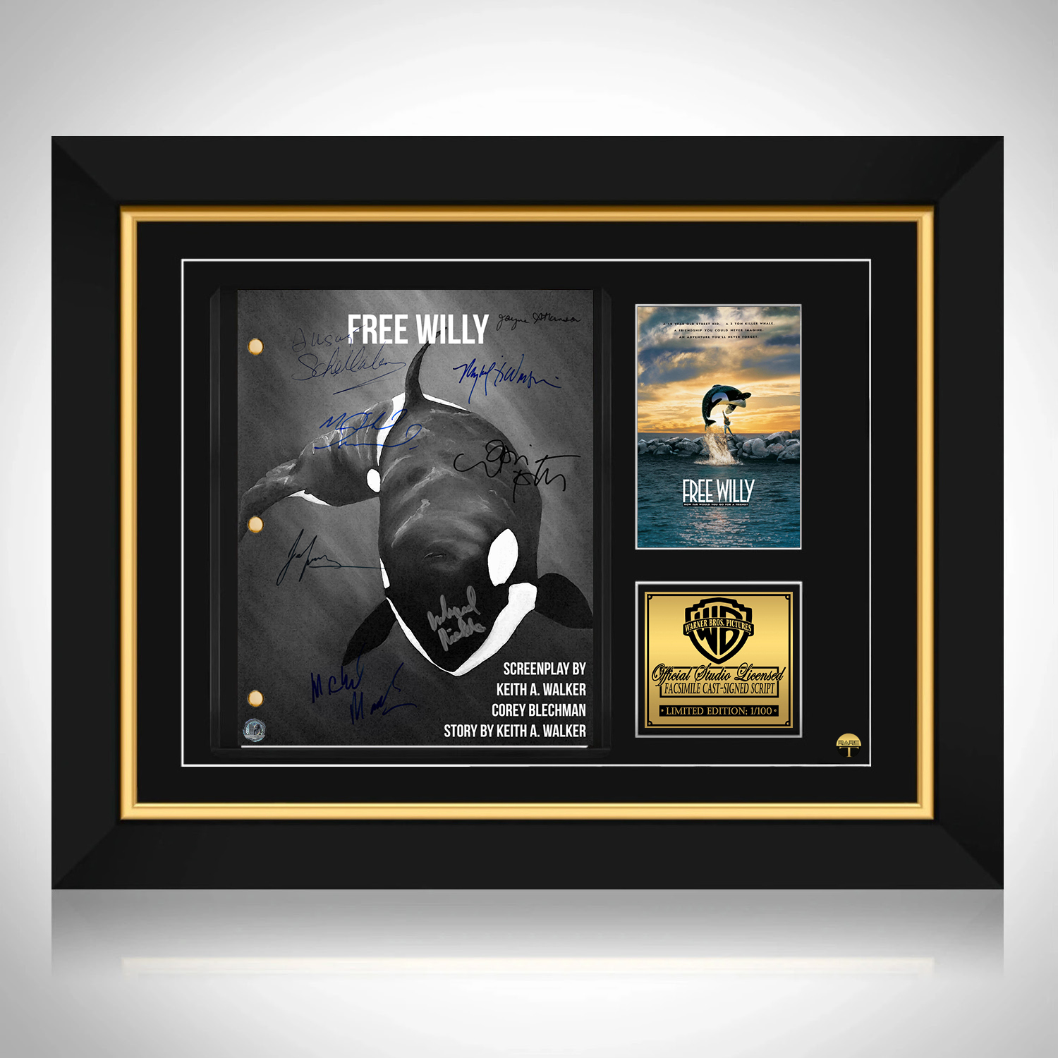 Free Willy Transcript Limited Signature Edition Custom Frame Rare T 1868