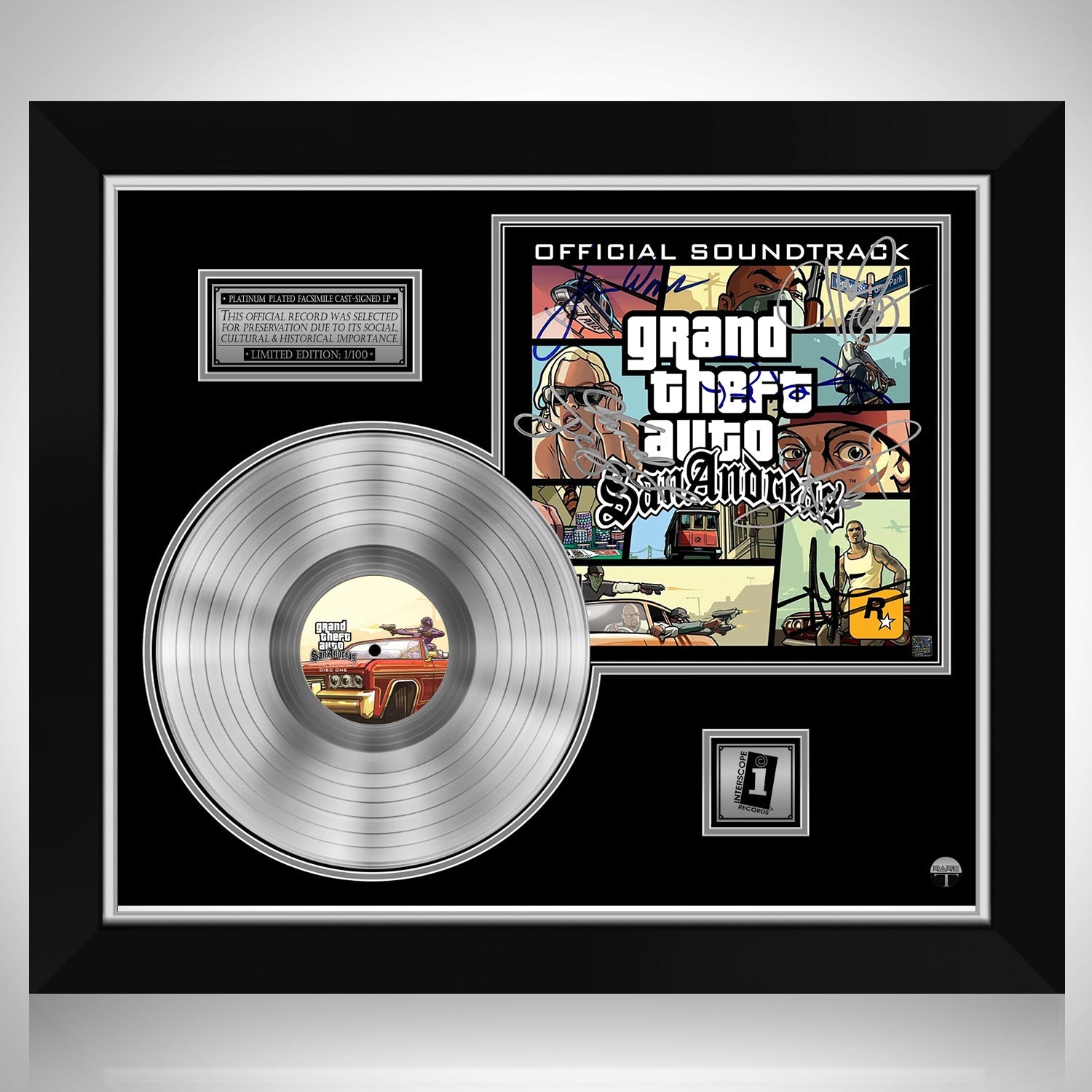 Grand Theft San - Soundtrack Platinum LP Limited Signature Edition Custom Frame | RARE-T
