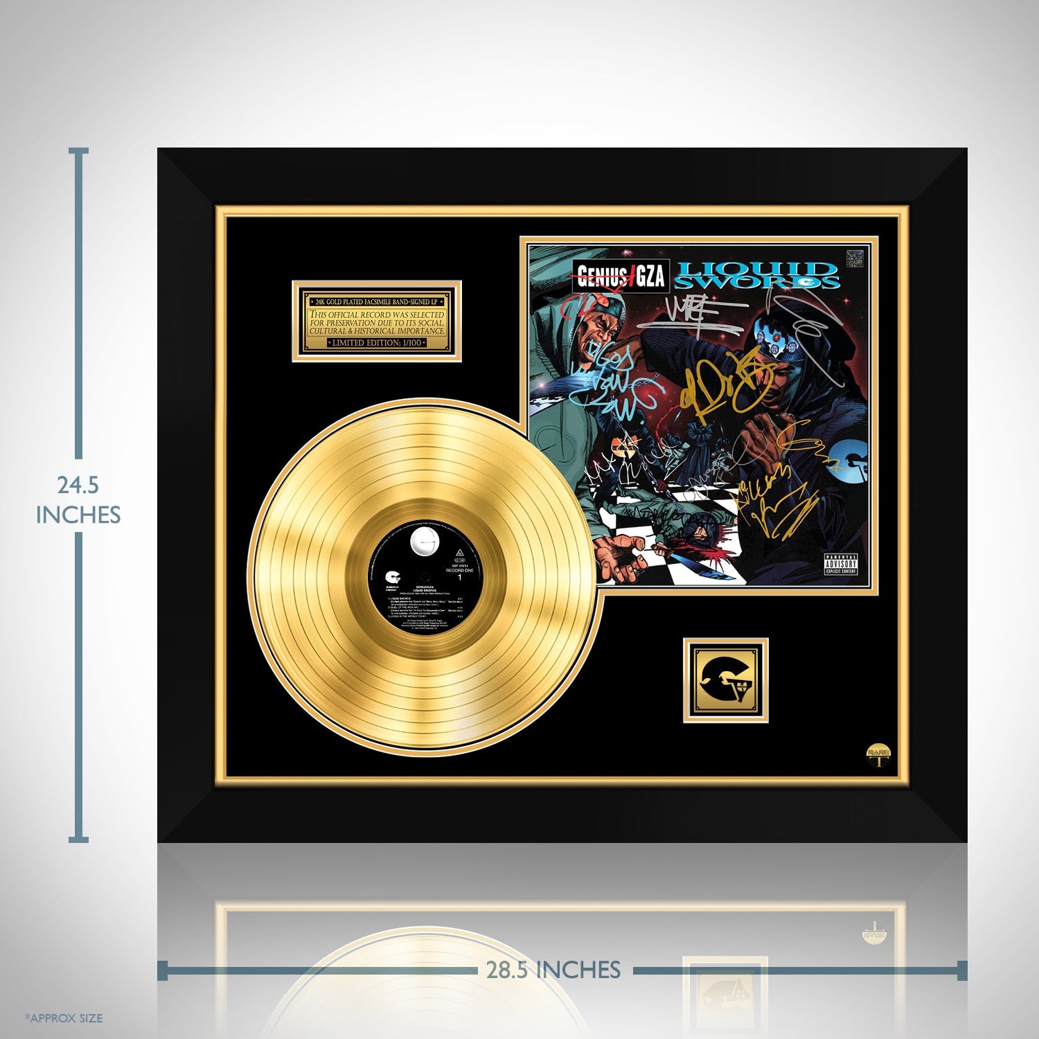 Genius/GZA - Liquid Swords Gold LP Limited Signature Edition Custom Frame |  RARE-T