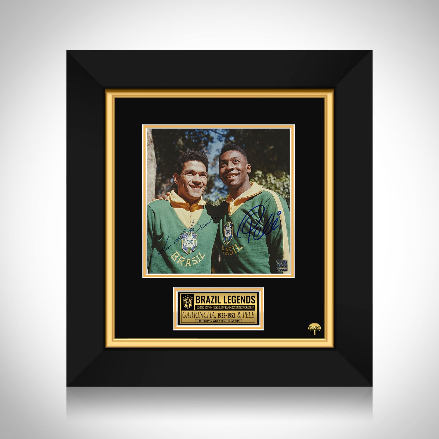  Neymar & Pele Autograph Promo Print - Brazil Legends- Framed  8x10: Posters & Prints