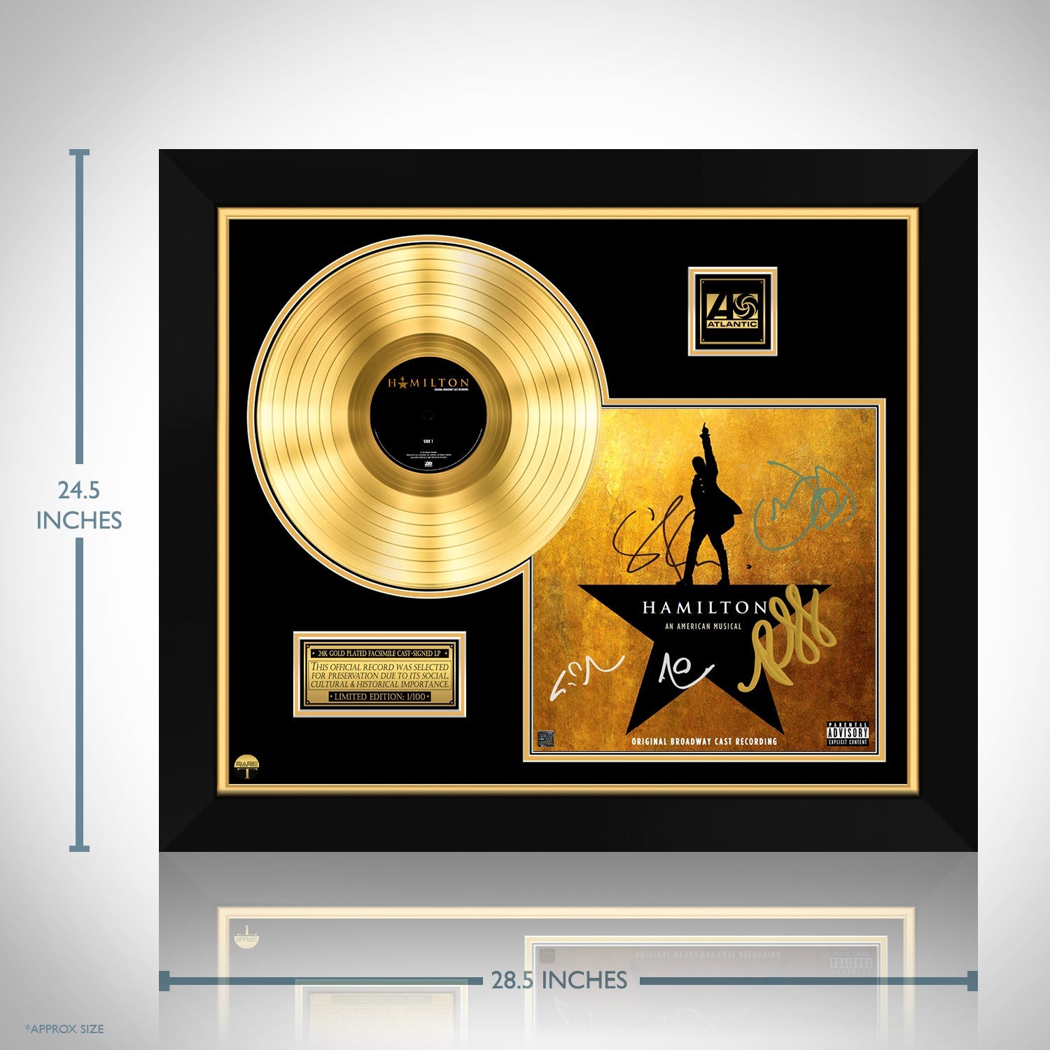 Hamilton Original Broadway Cast Recordings Gold LP Limited Signature Edition Custom Frame RARE T