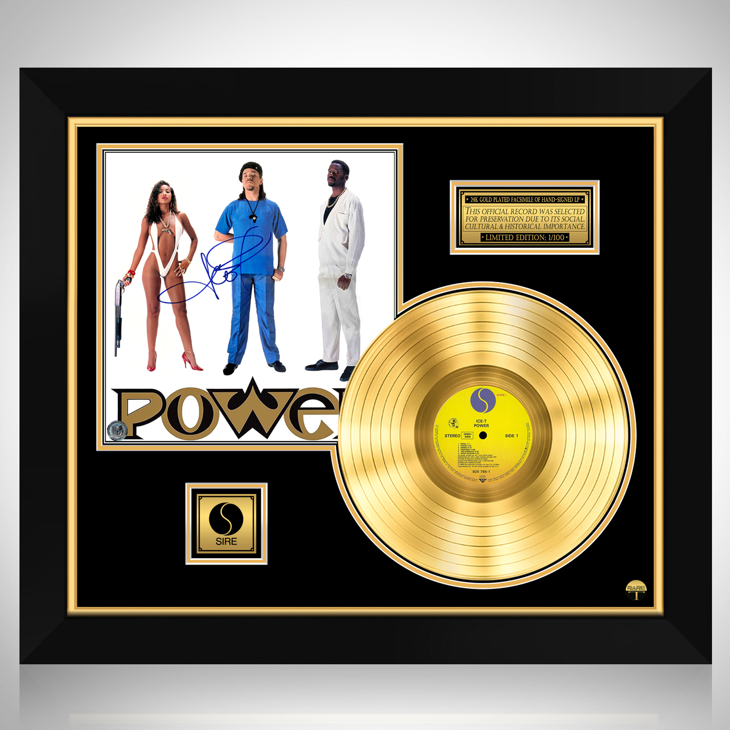 Ice-T - Power Gold LP Limited Signature Edition Custom Frame | RARE-T