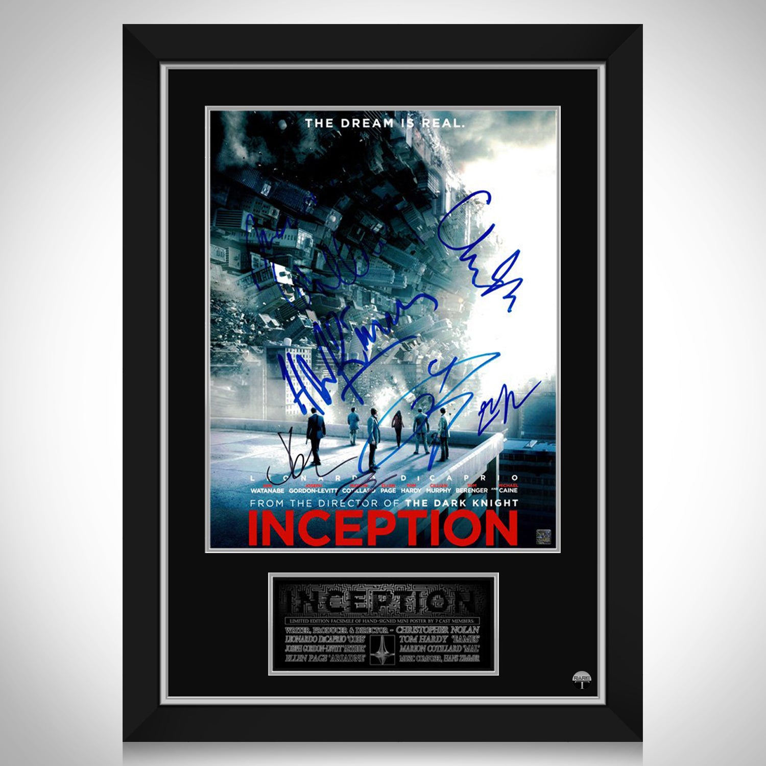 Inception Movie Mini Poster Limited Signature Edition Custom Frame | RARE-T