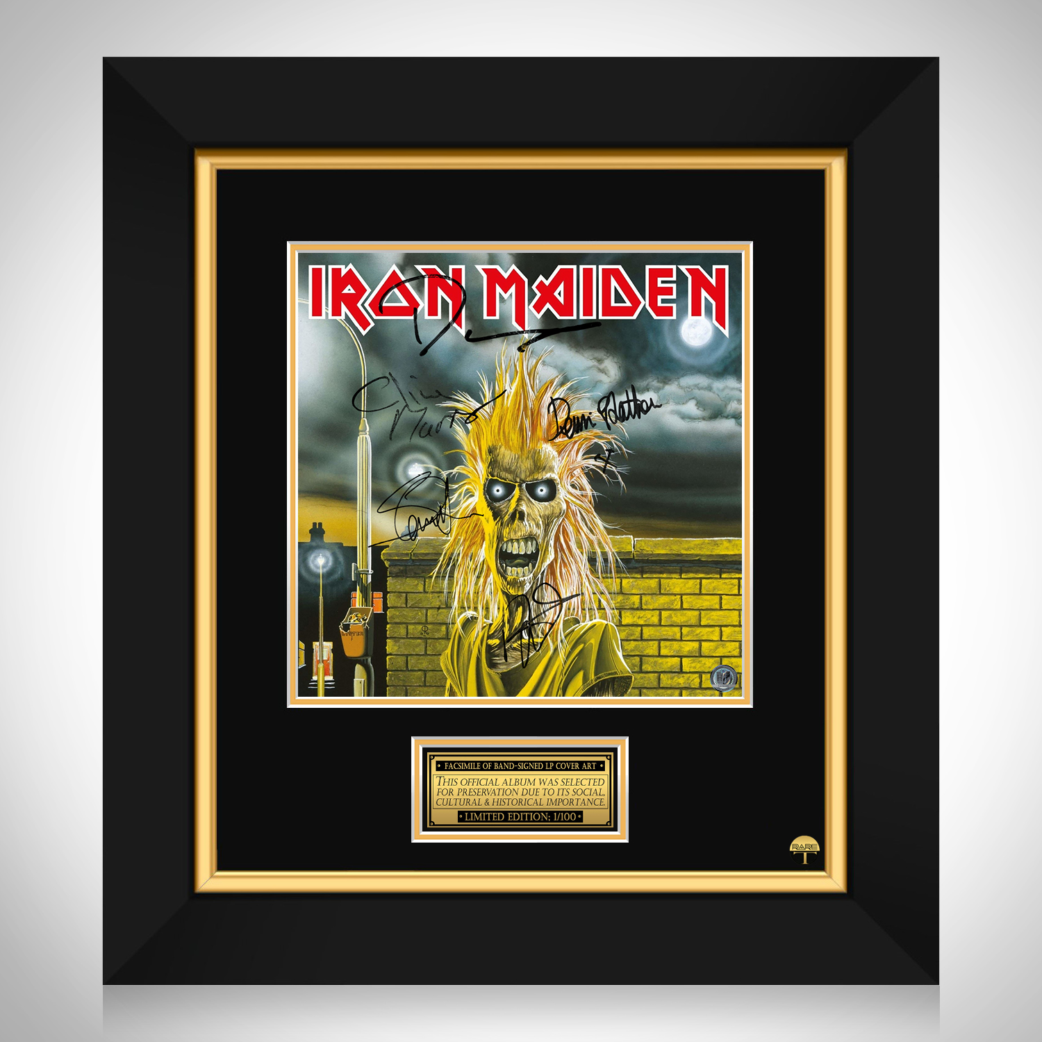 Iron Maiden (1980) LP Cover Limited Signature Edition Custom Frame | RARE-T