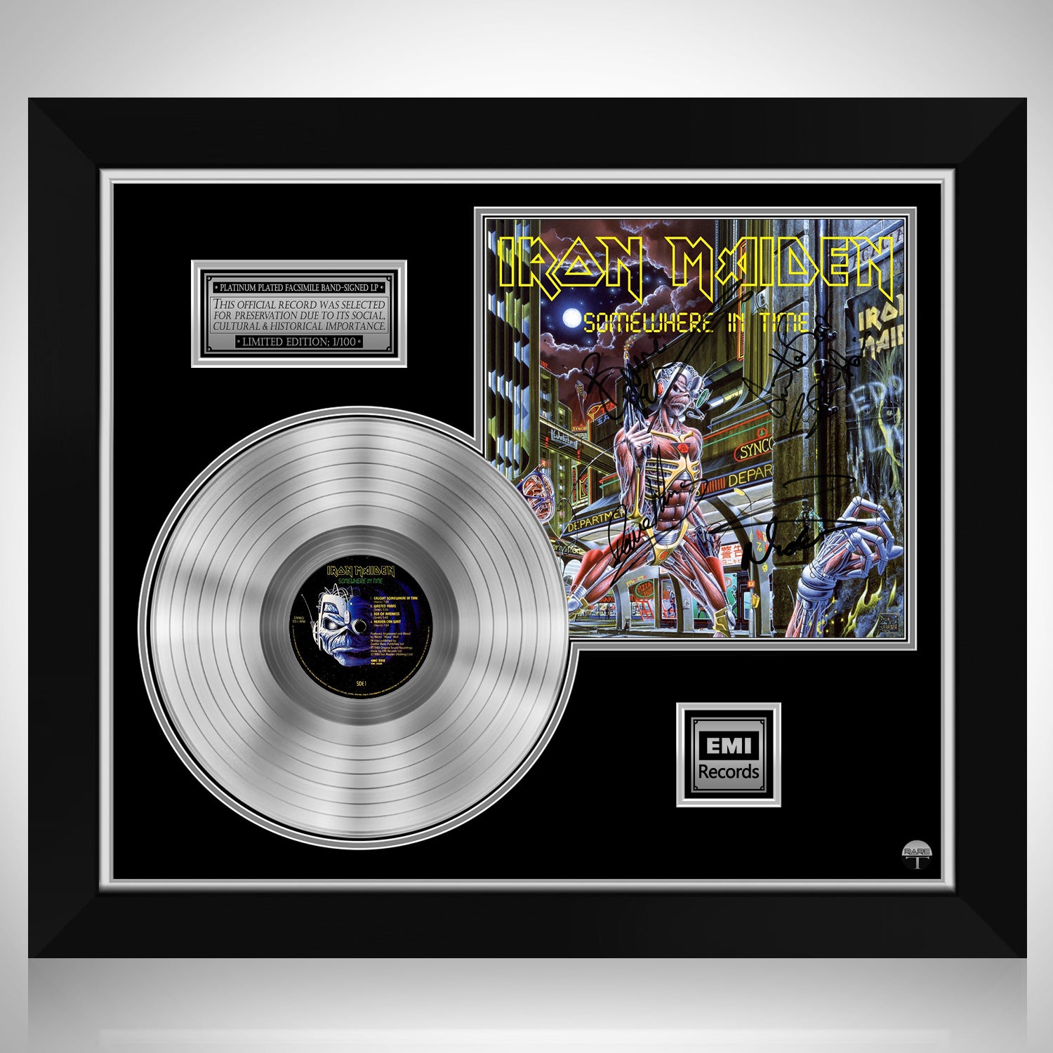 Iron Maiden Somewhere in Time Platinum LP Limited Signature Edition Custom  Frame