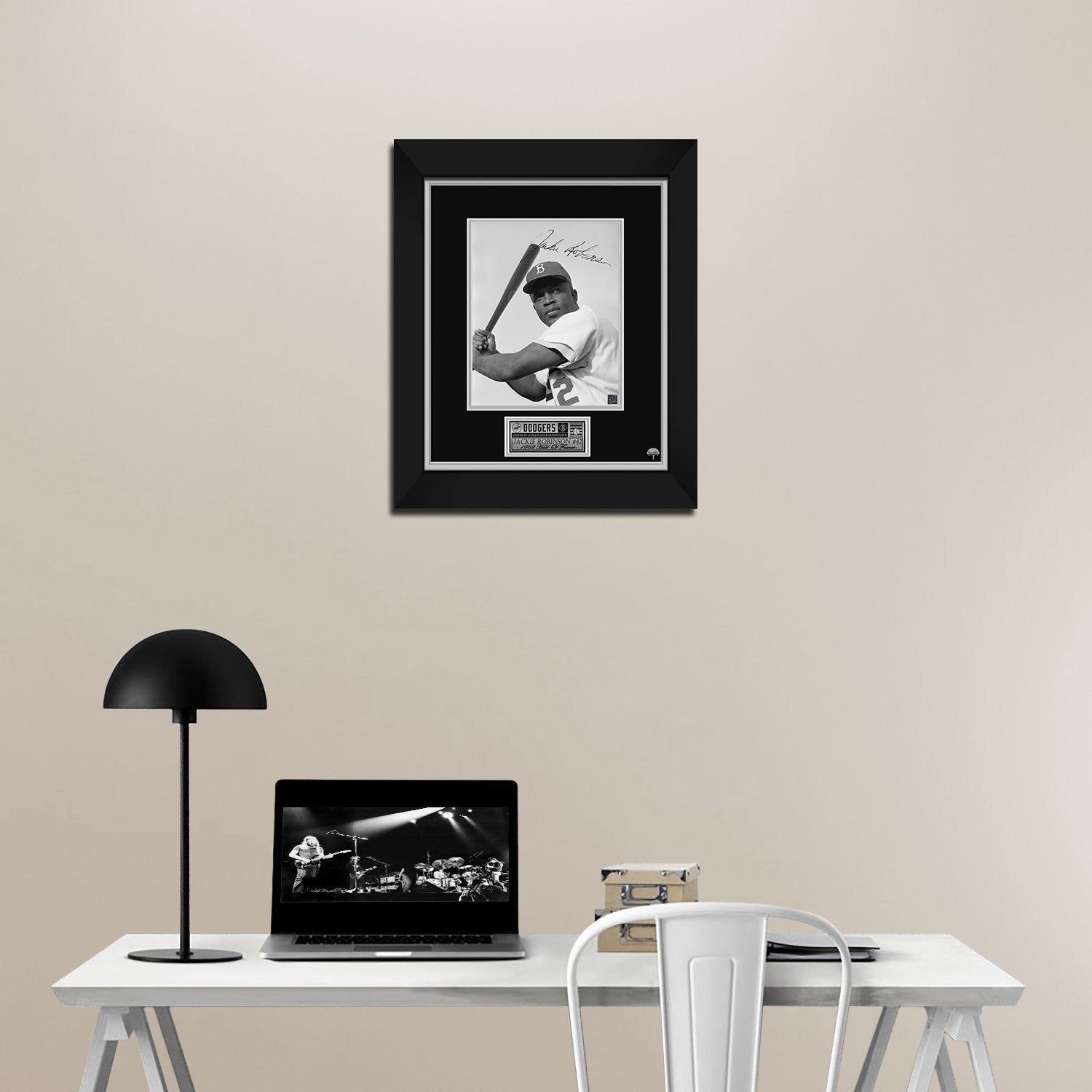 Brooklyn/Los Angeles Dodgers Jackie Robinson “Stealing Home” Framed Ph –  Behind the Glass, LLC