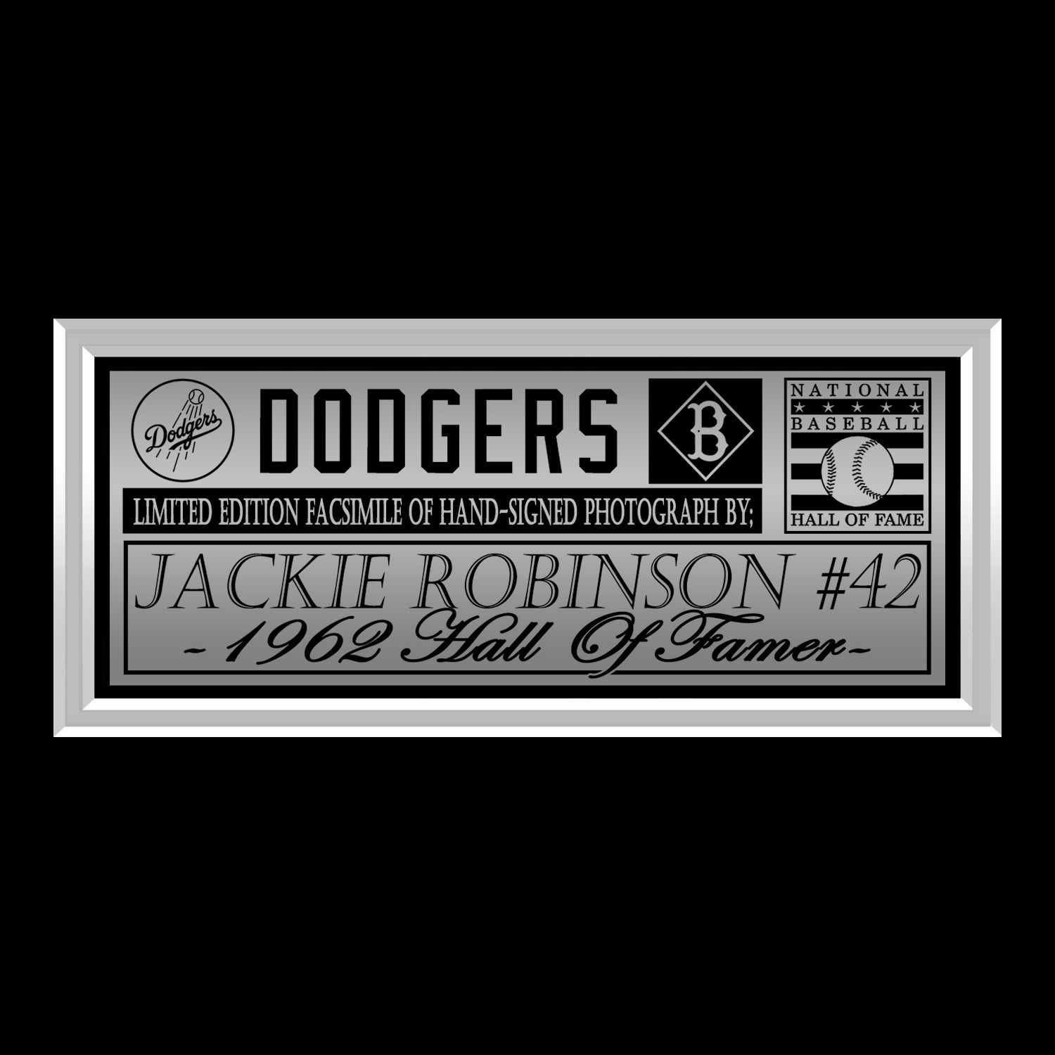 Framed Jackie Robinson Hall of Fame Facsimile Laser Engraved Auto 12x15  Photo