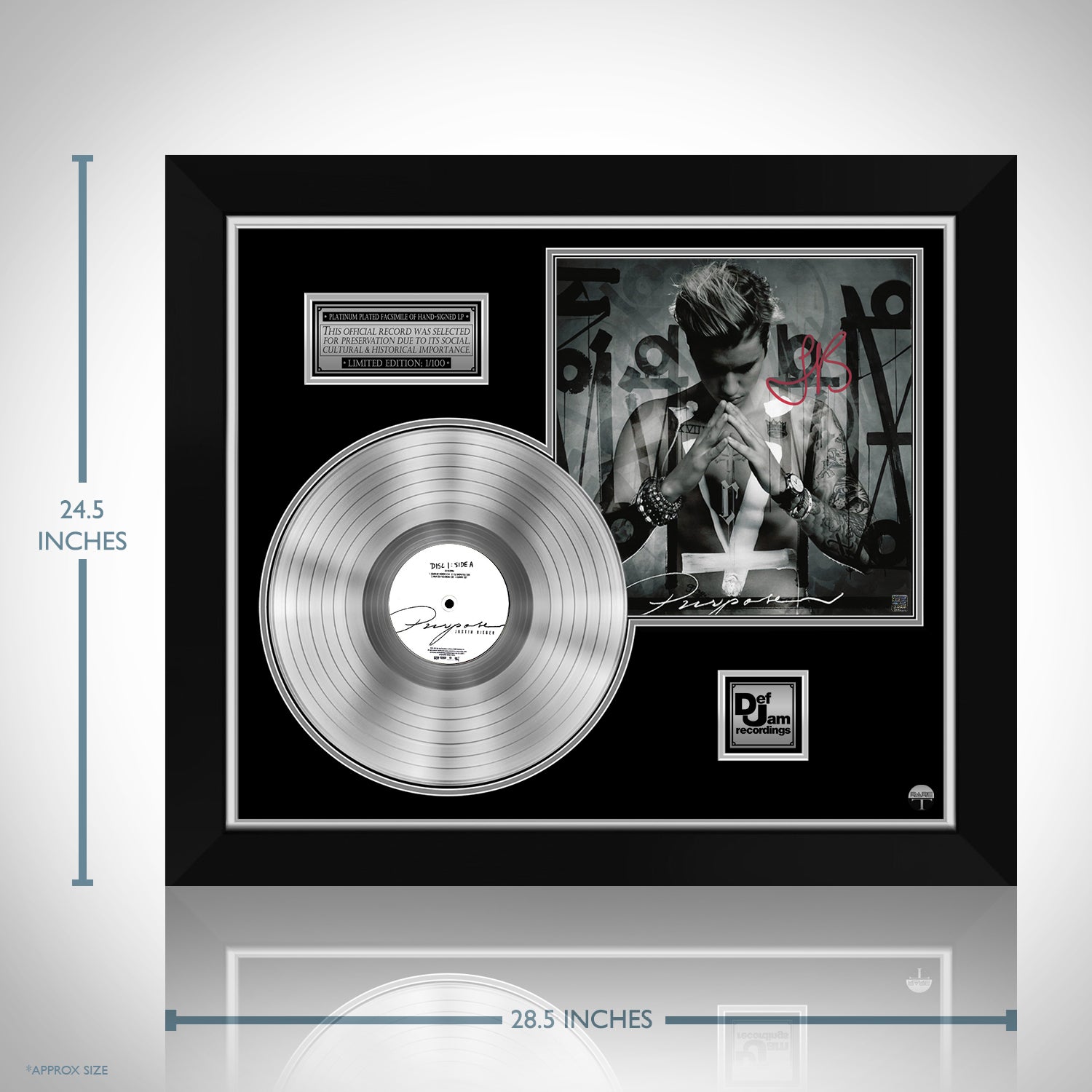 Justin Bieber Purpose Platinum LP Limited Signature Edition Custom 