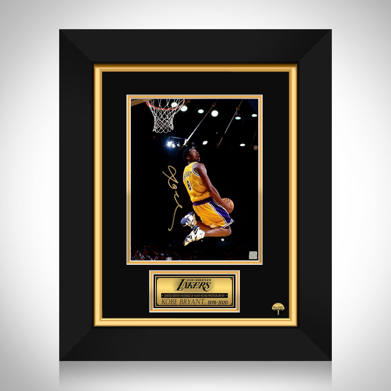 Kobe Bryant Autographed Los Angeles (Yellow #8) Deluxe Framed