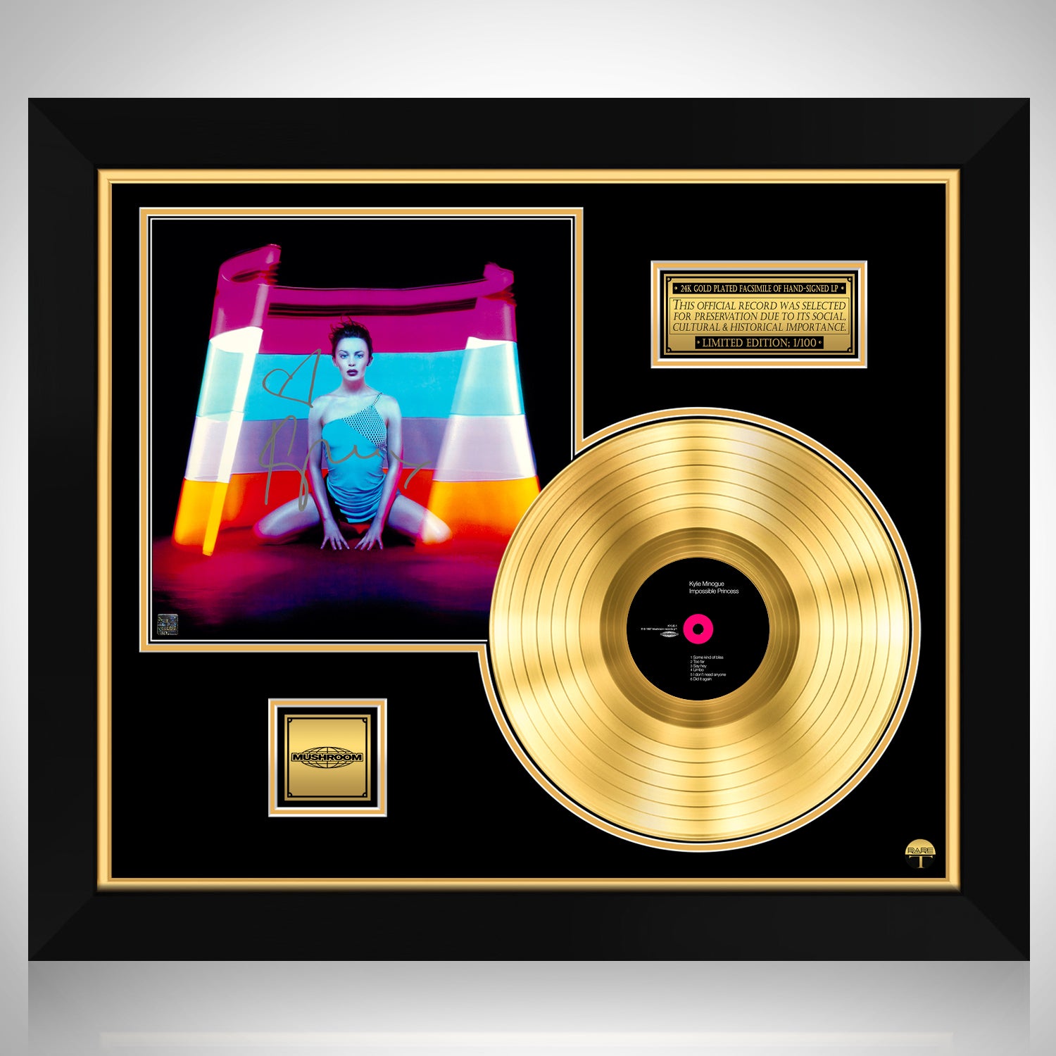 Kylie Minogue - Impossible Princess Platinum LP Limited Signature Edition  Custom Frame