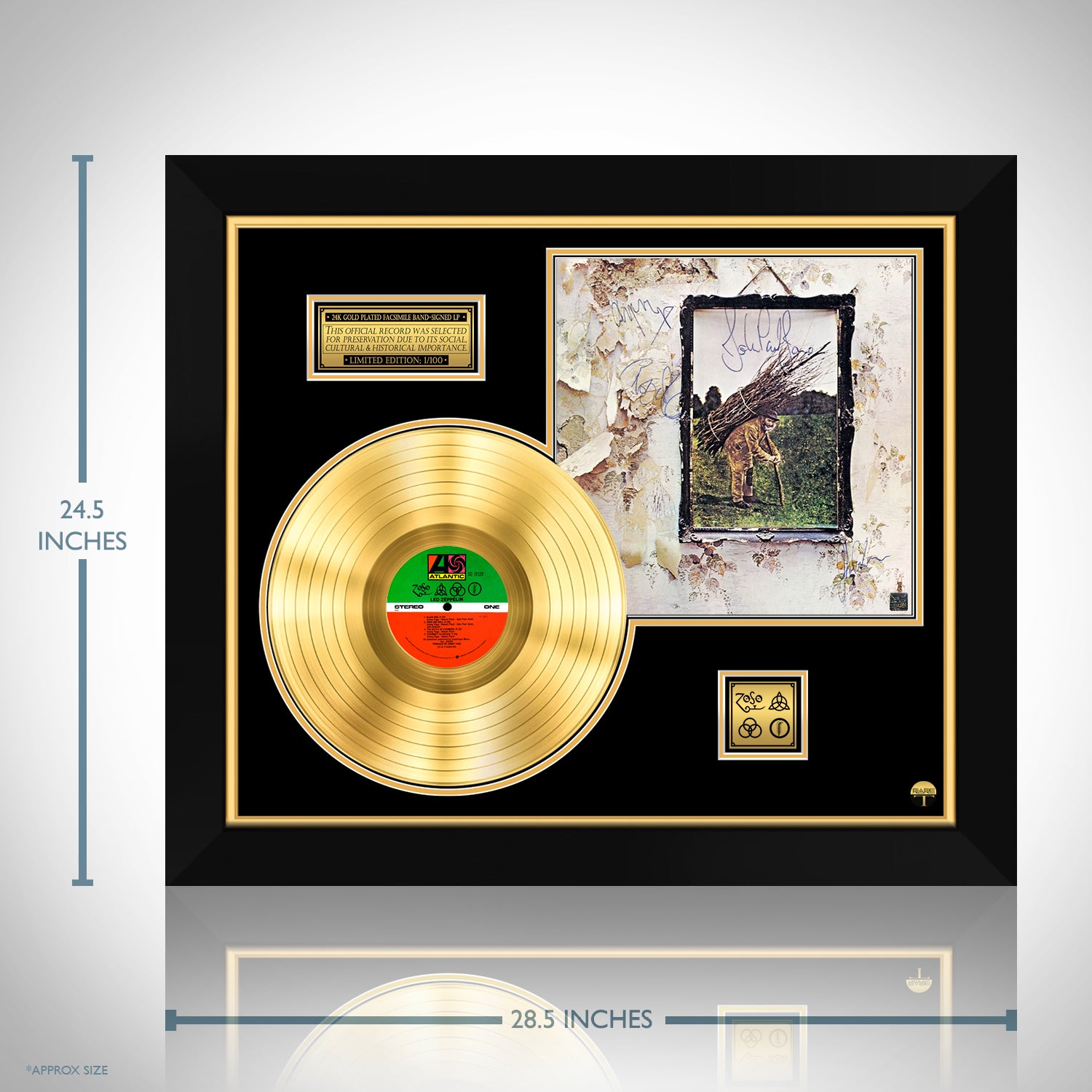 Led Zeppelin IV Gold LP Limited Signature Edition Custom Frame