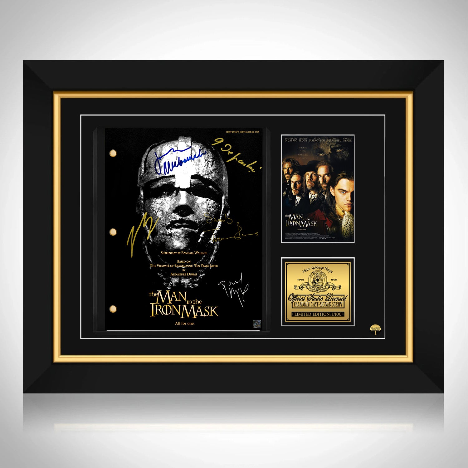 The Man In The Iron Mask Script Limited Signature Edition Custom Frame 