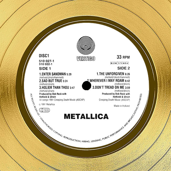 Metallica - Black Gold LP Limited Signature Edition Custom