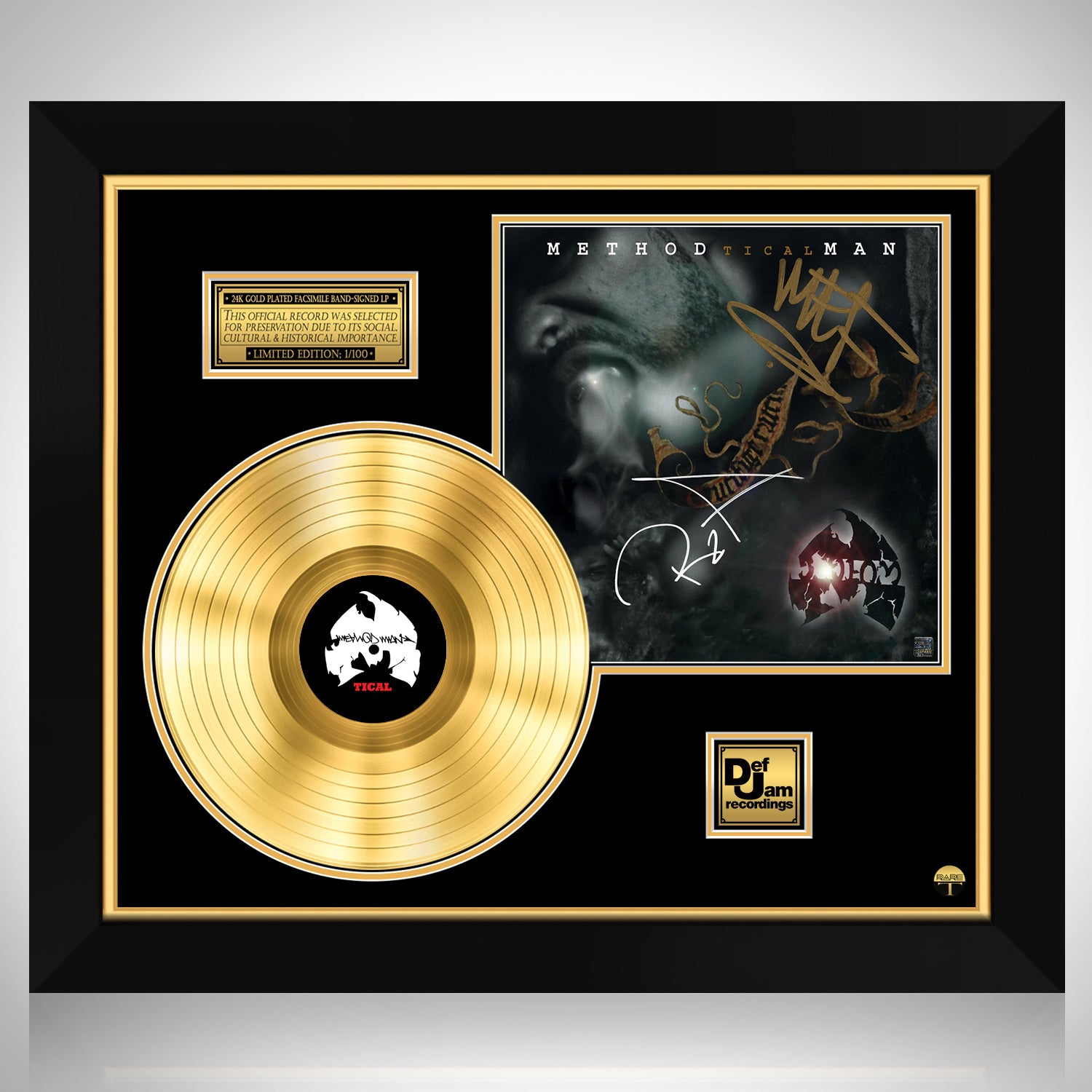 Method Man Tical Gold Lp Limited Signature Edition Custom Frame Rare T 2839