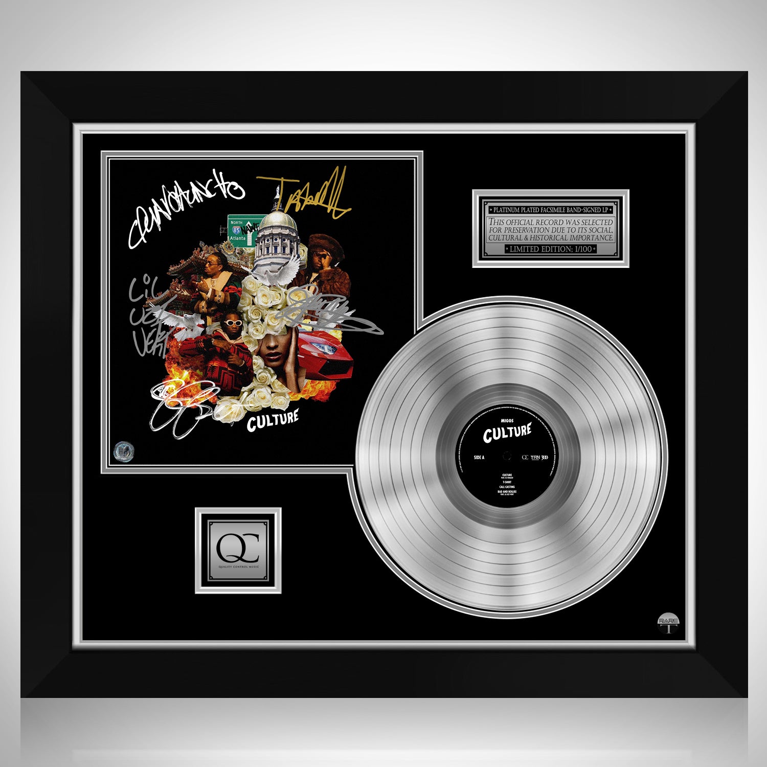 Migos - Culture Platinum LP Limited Signature Edition Custom Frame