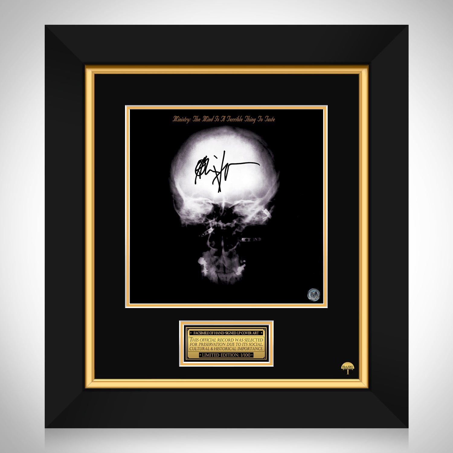 Ministry The Mind Is A Terrible Thing To Taste Lp Cover Limited Signature Edition Custom Frame