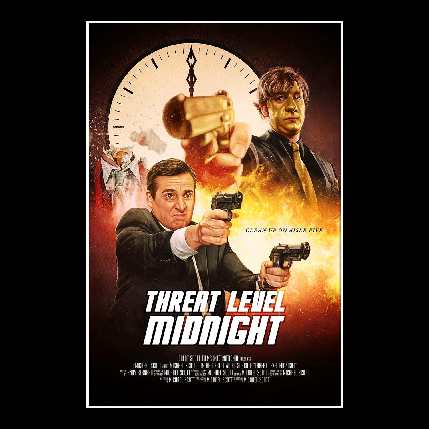  Michael_Scott The Office Threat Level Midnight Vertical Poster  - No Frame (24 x 36) : Everything Else