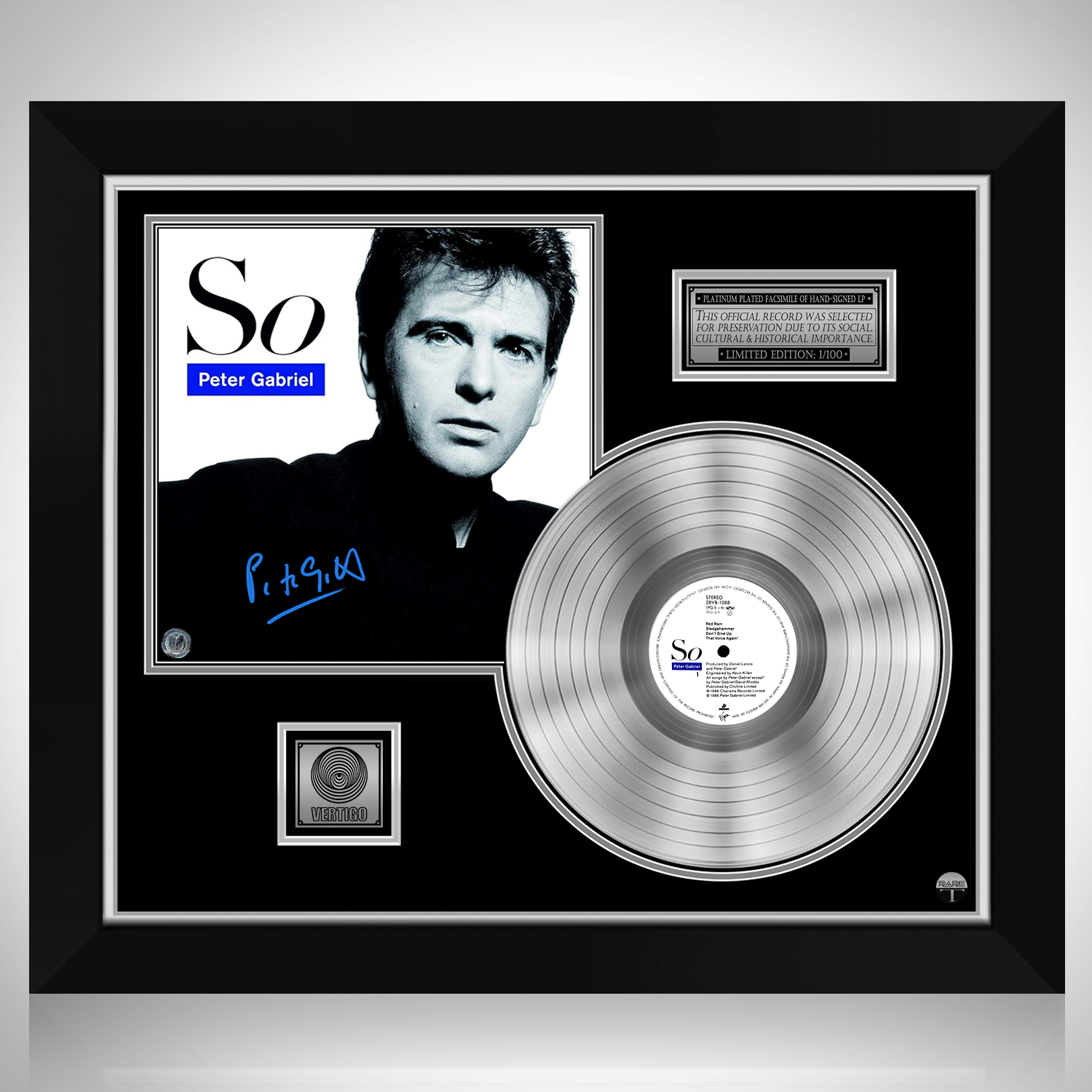 Peter Gabriel - So Platinum LP Limited Signature Edition Custom Frame ...