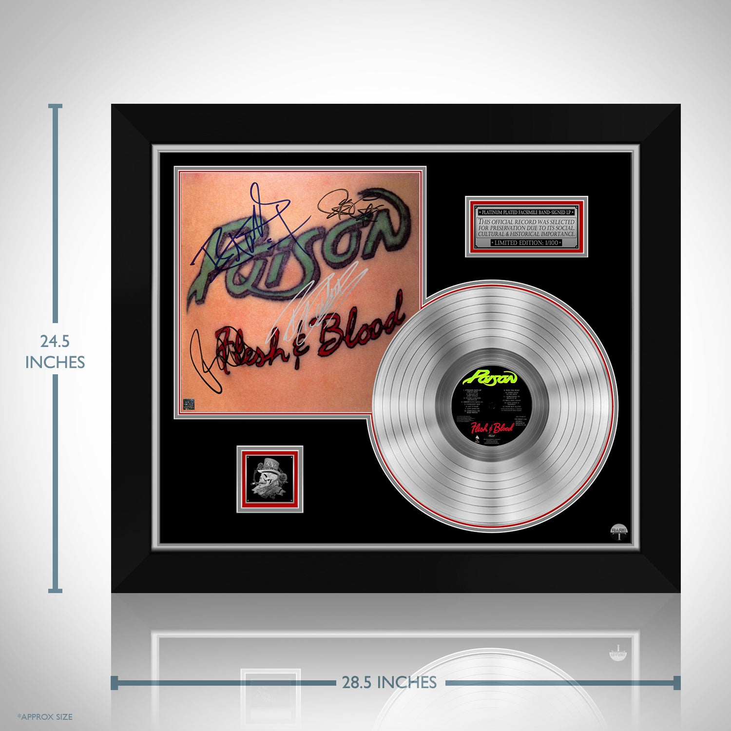 Poison - Flesh & Blood Platinum LP Limited Signature Edition Custom Frame |  RARE-T