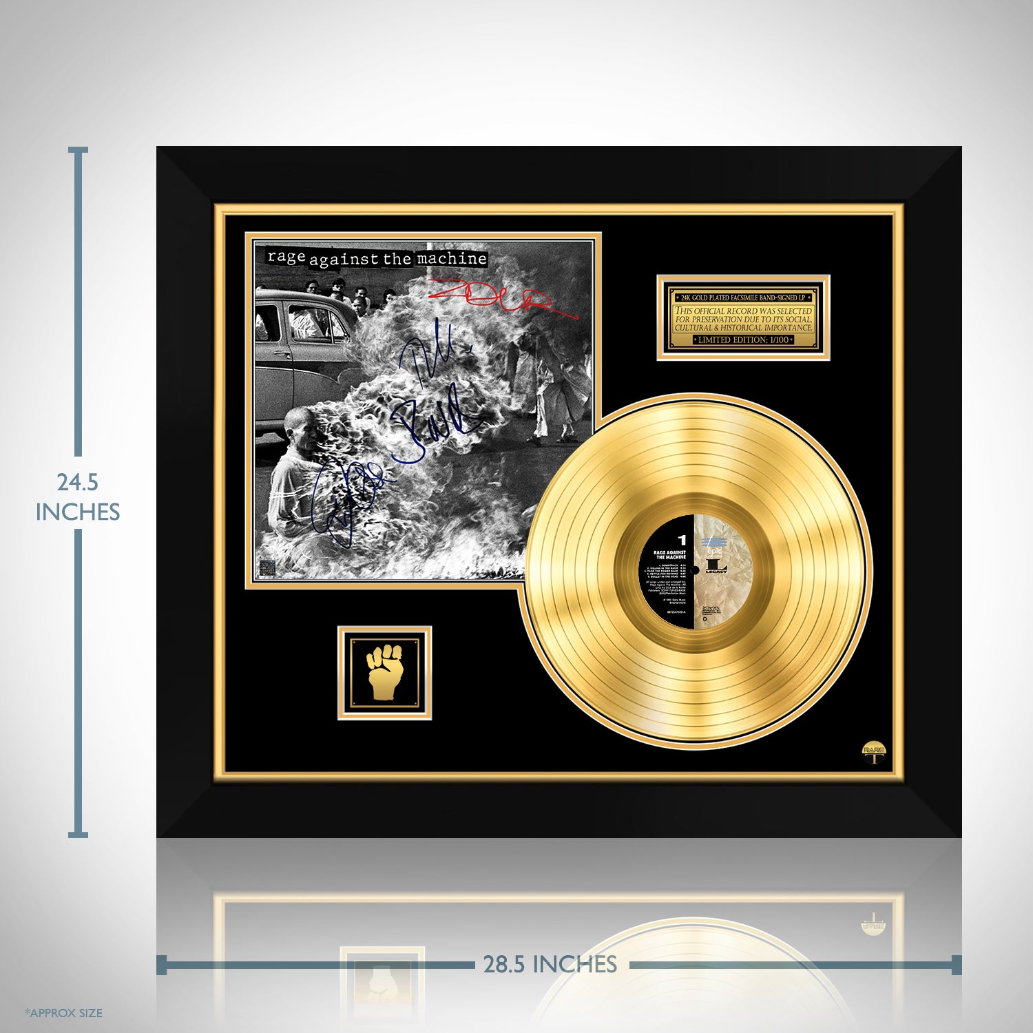 Rage Against The Machine Gold LP Limited Signature Edition Custom Frame