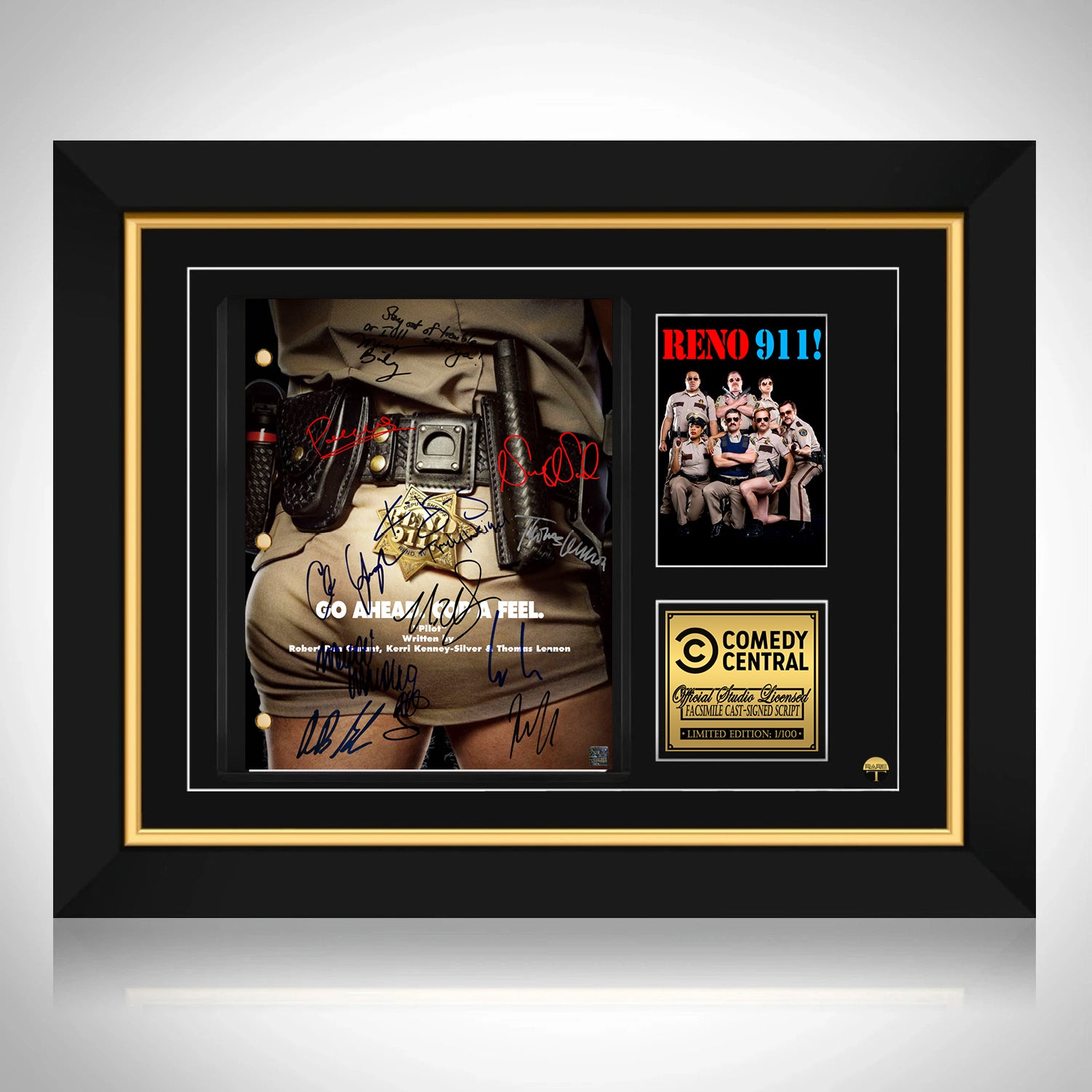 Reno 911 Transcript Limited Signature Edition Custom Frame | RARE-T