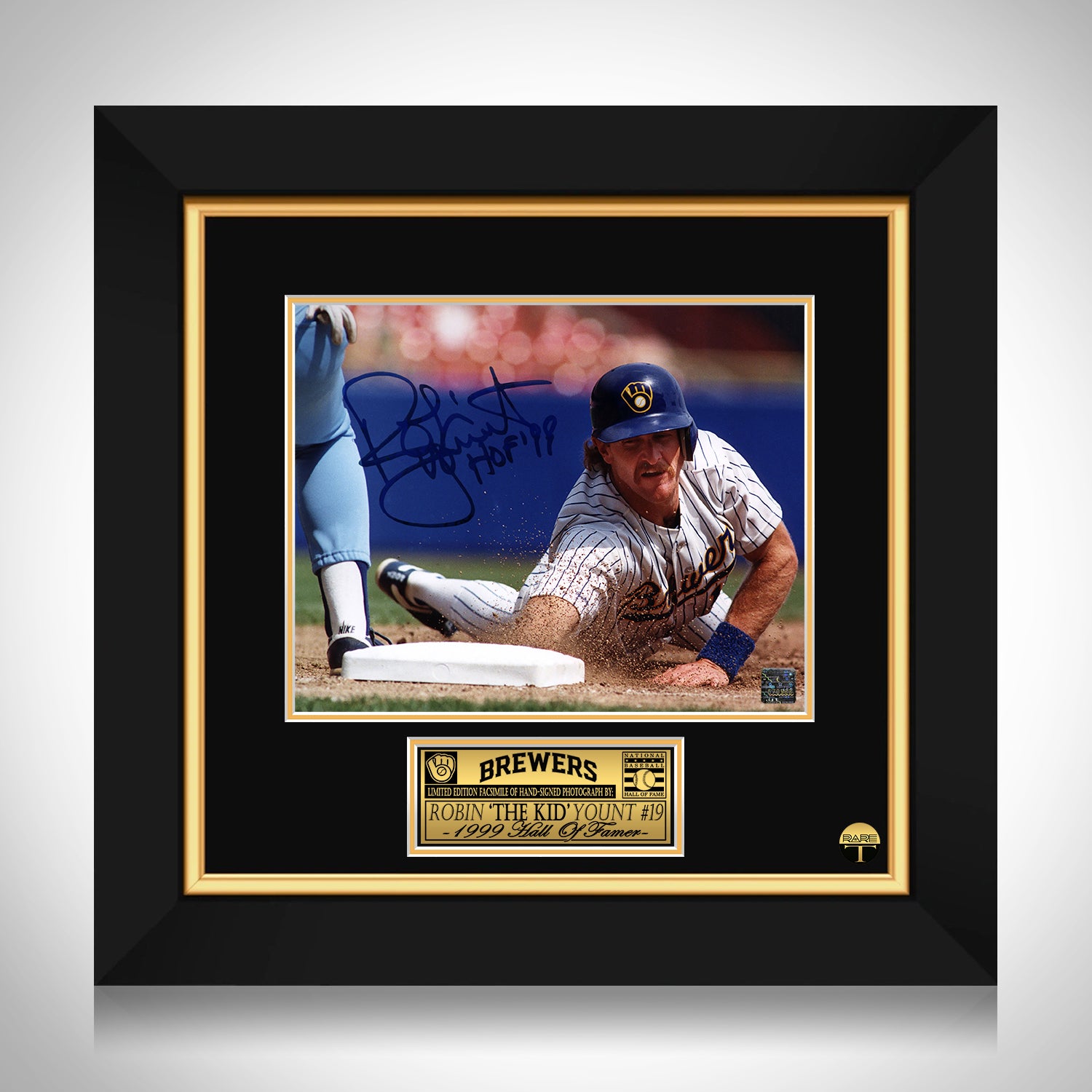 Framed Robin Yount Milwaukee Brewers Facsimile Laser Engraved