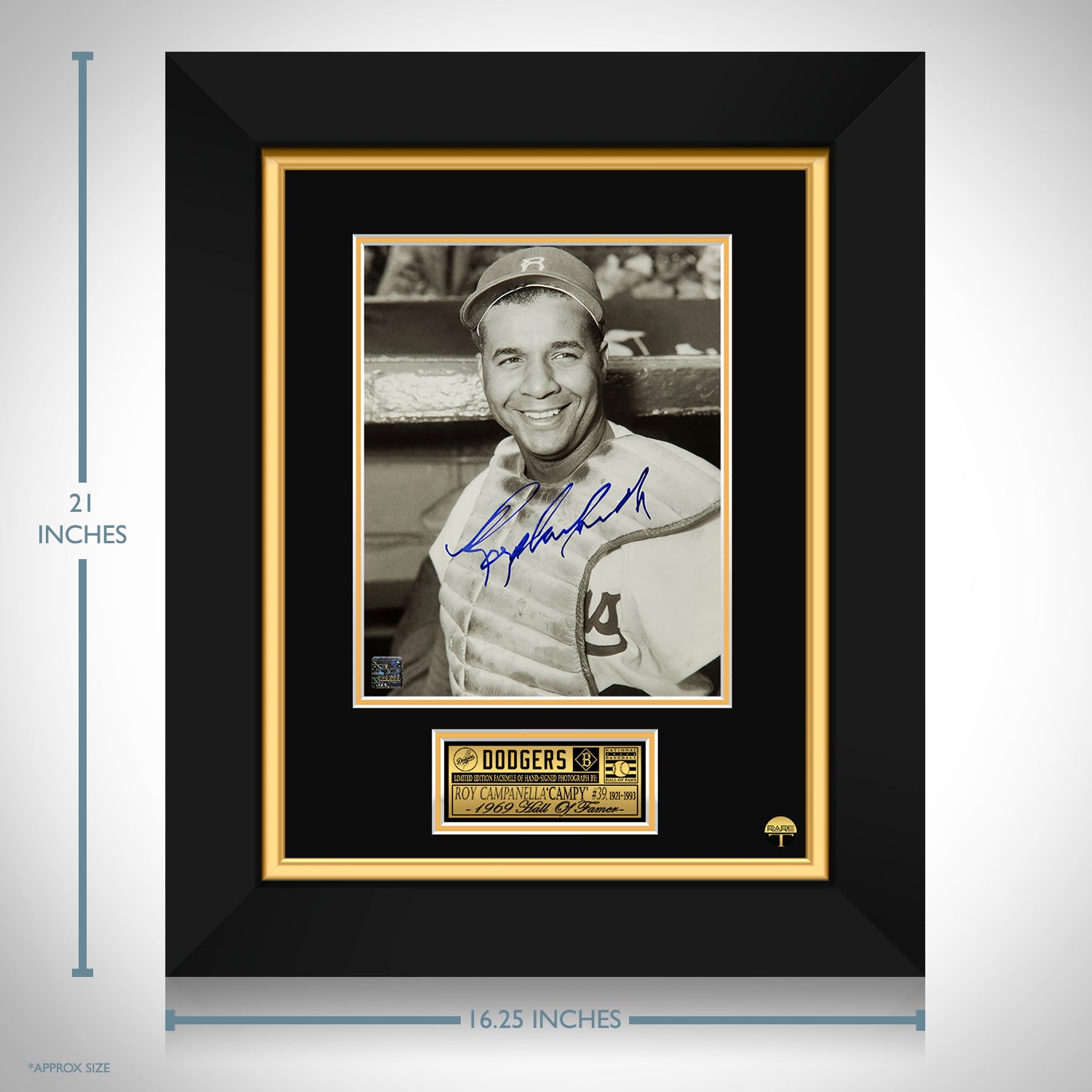 Roy Campanella Brooklyn Dodgers #39 Felt Upper Deck Photo Framed