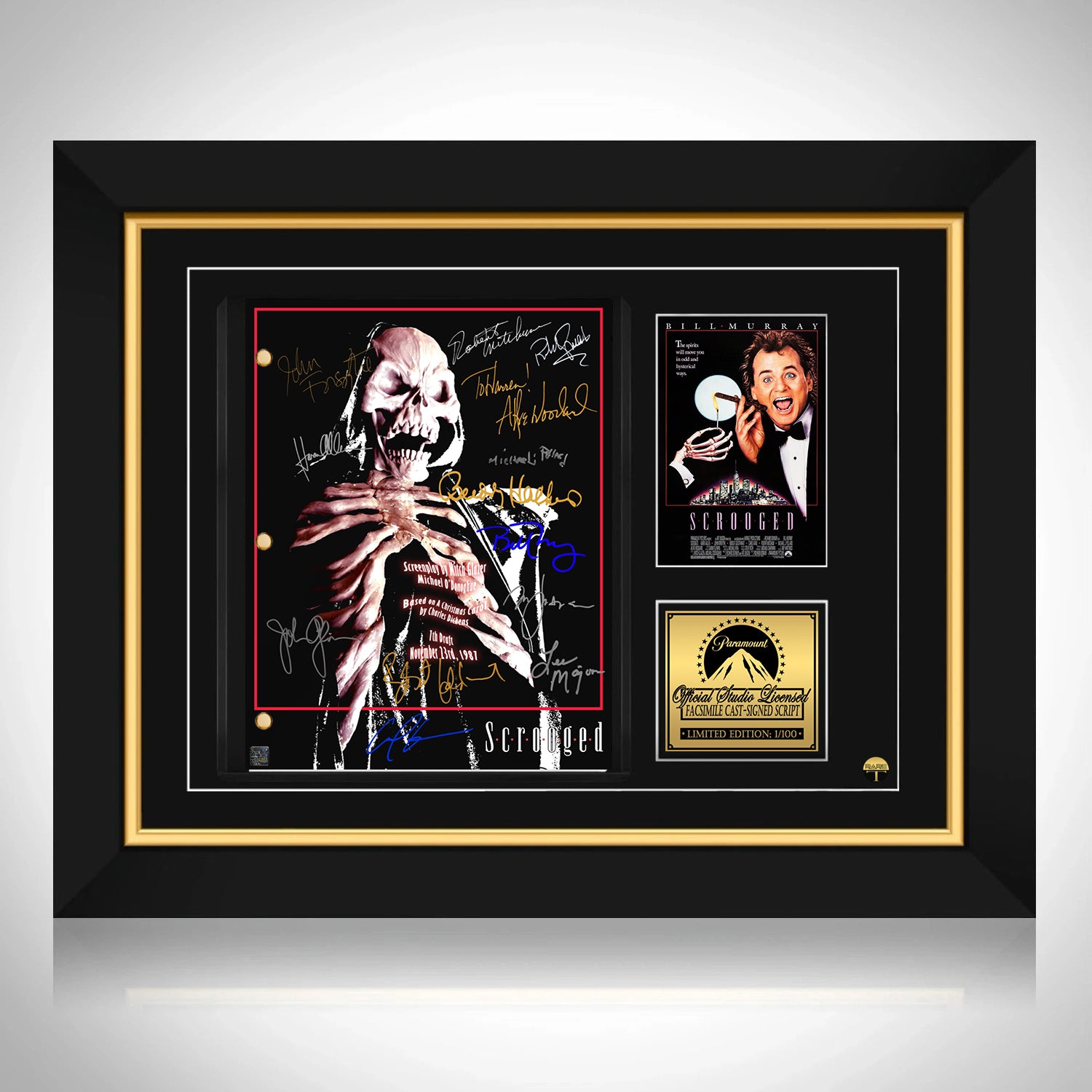 Scrooged (1988) Script Limited Signature Edition Custom Frame | RARE-T