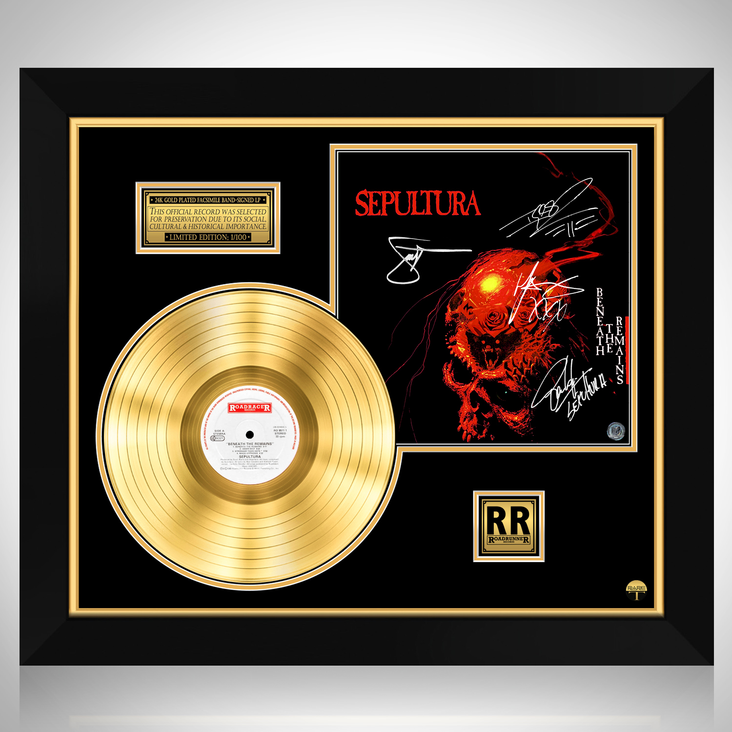 Sepultura - Beneath the Remains Gold LP Limited Signature Edition 