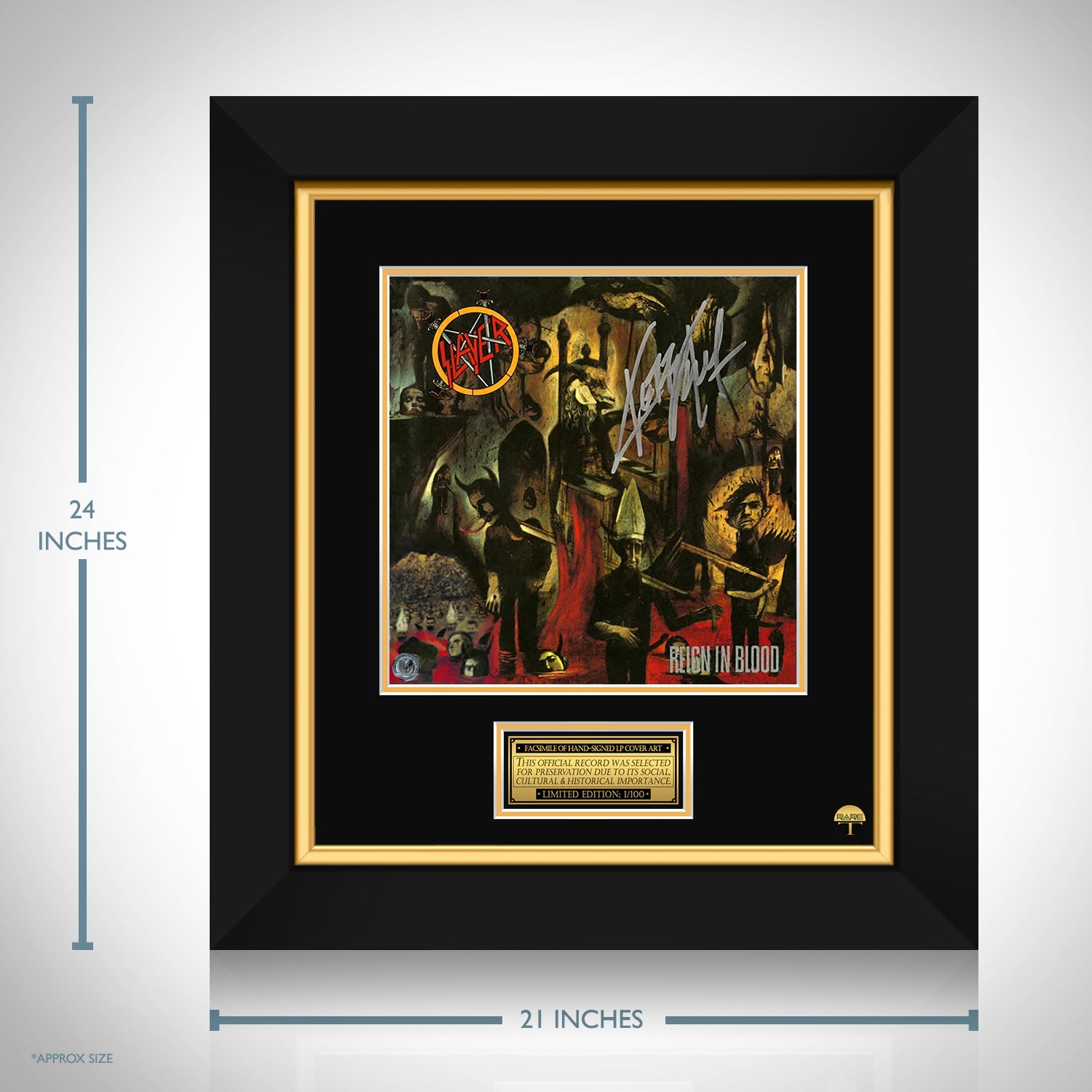 Slayer Reign In Blood LP Cover Limited Signature Edition Custom